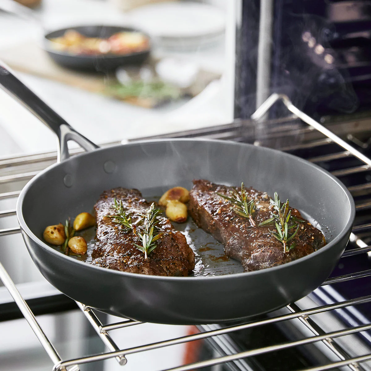 GP5 Colors Ceramic Nonstick 9.5" and 11" Frypan Set with Mirror Handles | Cocoa - Image 5