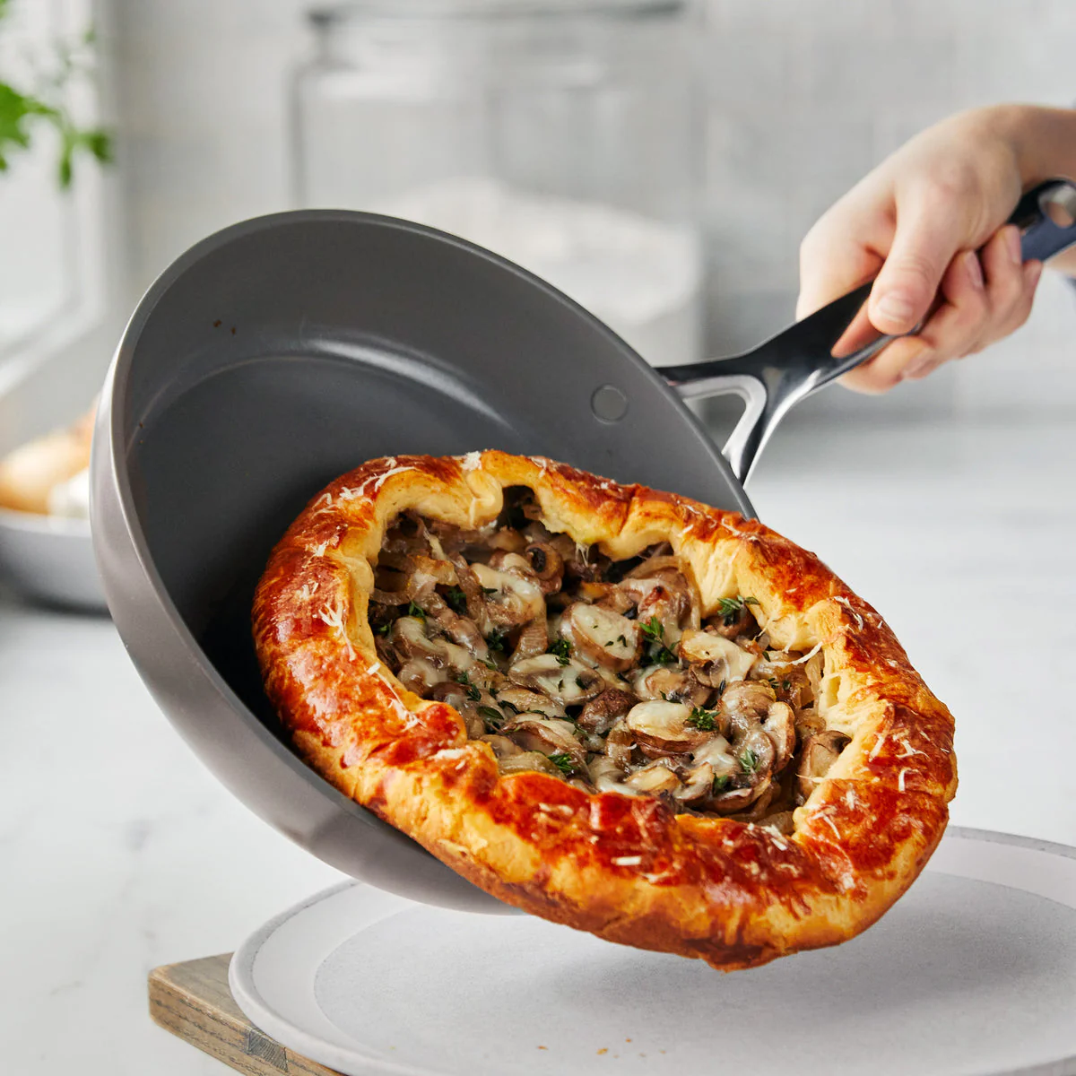 GP5 Colors Ceramic Nonstick 9.5" and 11" Frypan Set with Mirror Handles | Cocoa - Image 6