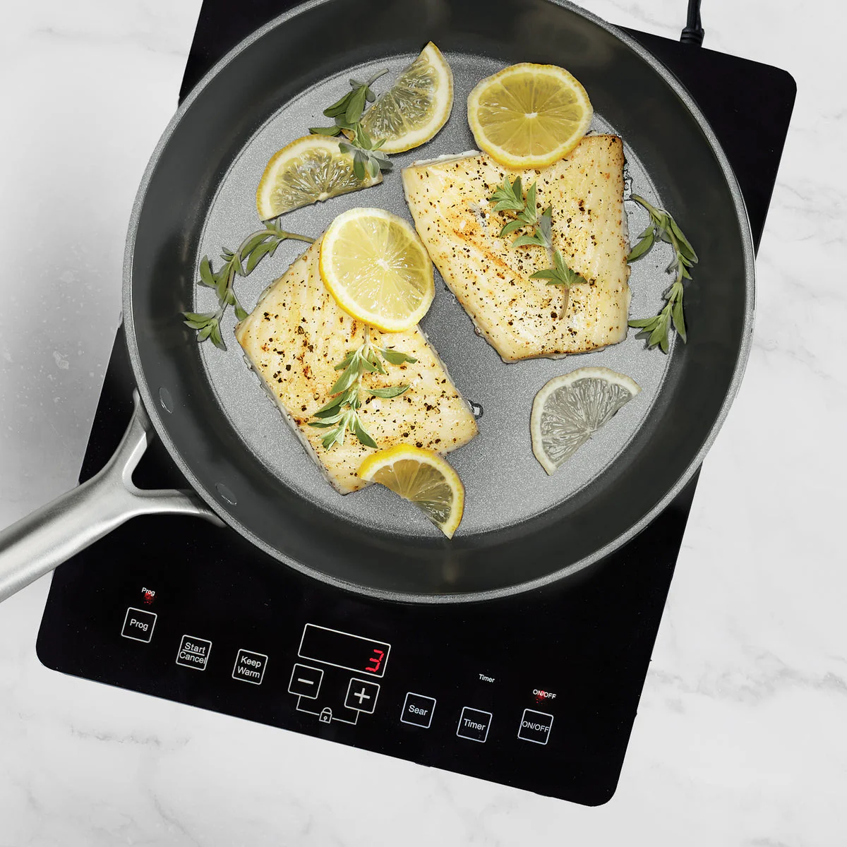 GP5 Colors Ceramic Nonstick 9.5" and 11" Frypan Set with Mirror Handles | Cocoa - Image 7