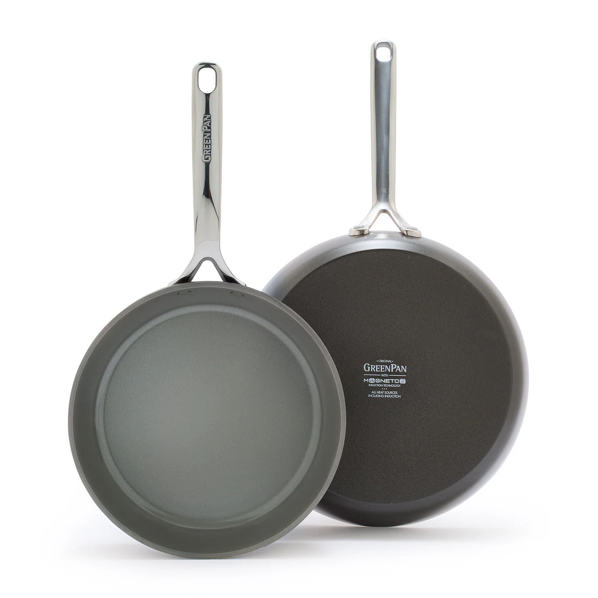 GP5 Colors Ceramic Nonstick 9.5" and 11" Frypan Set with Mirror Handles | Cocoa - Image 9
