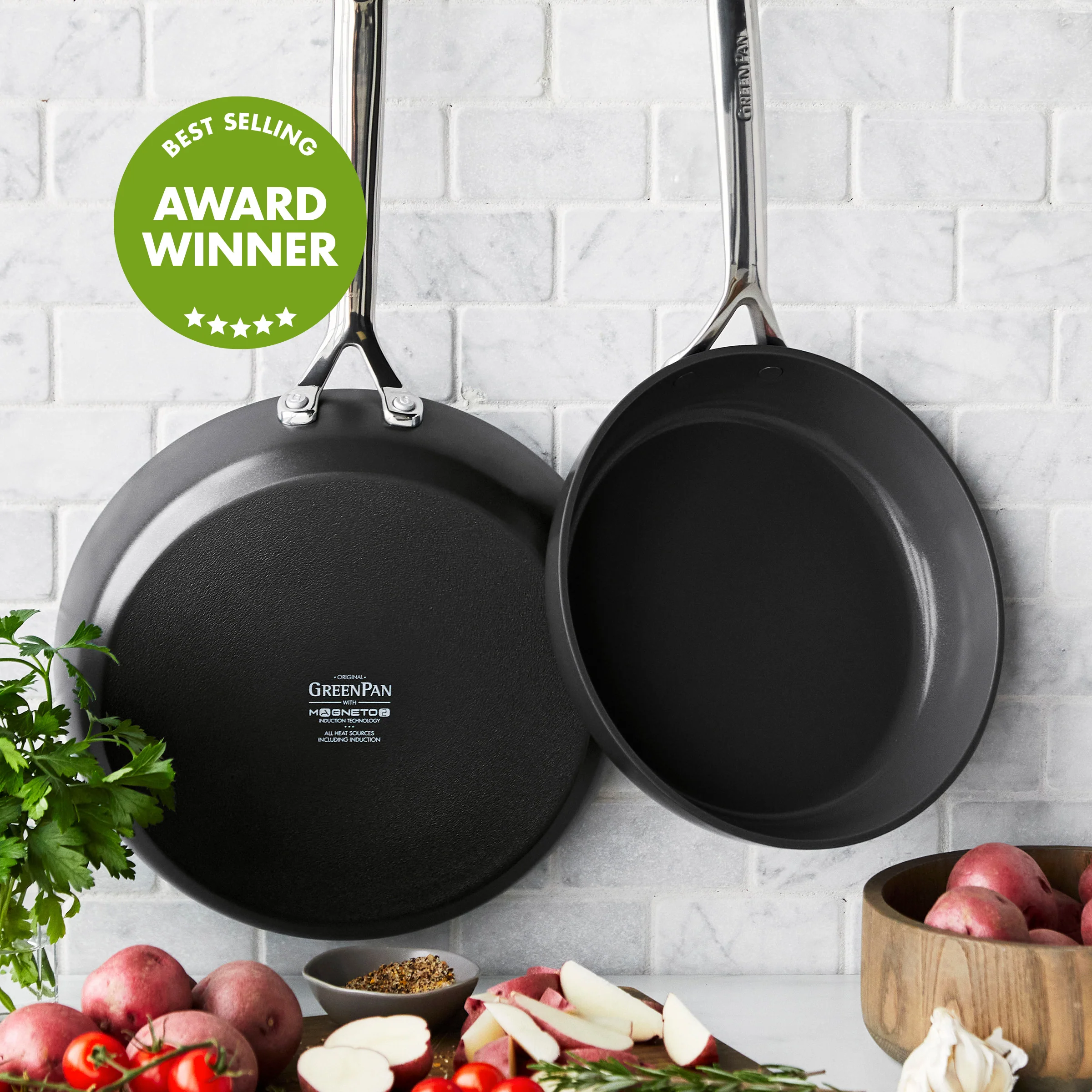 GP5 Infinite8 Ceramic Nonstick 9.5" and 11" Frypan Set - Image 2