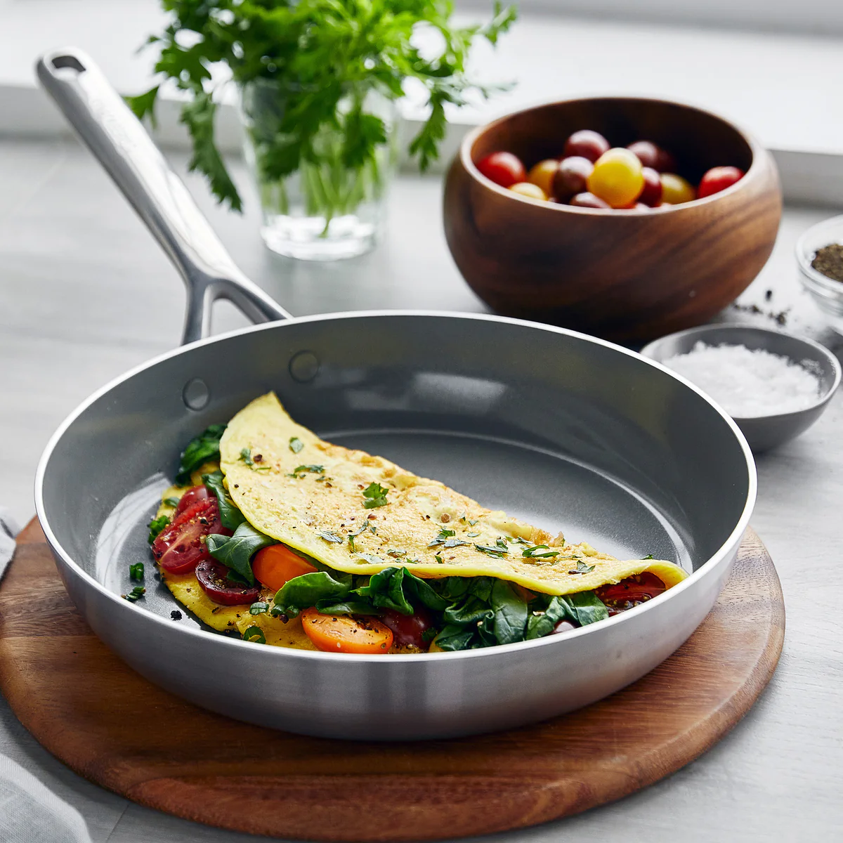 GP5 Stainless Steel 10" and 12" Frypan Set | Mirror Handles - Image 5