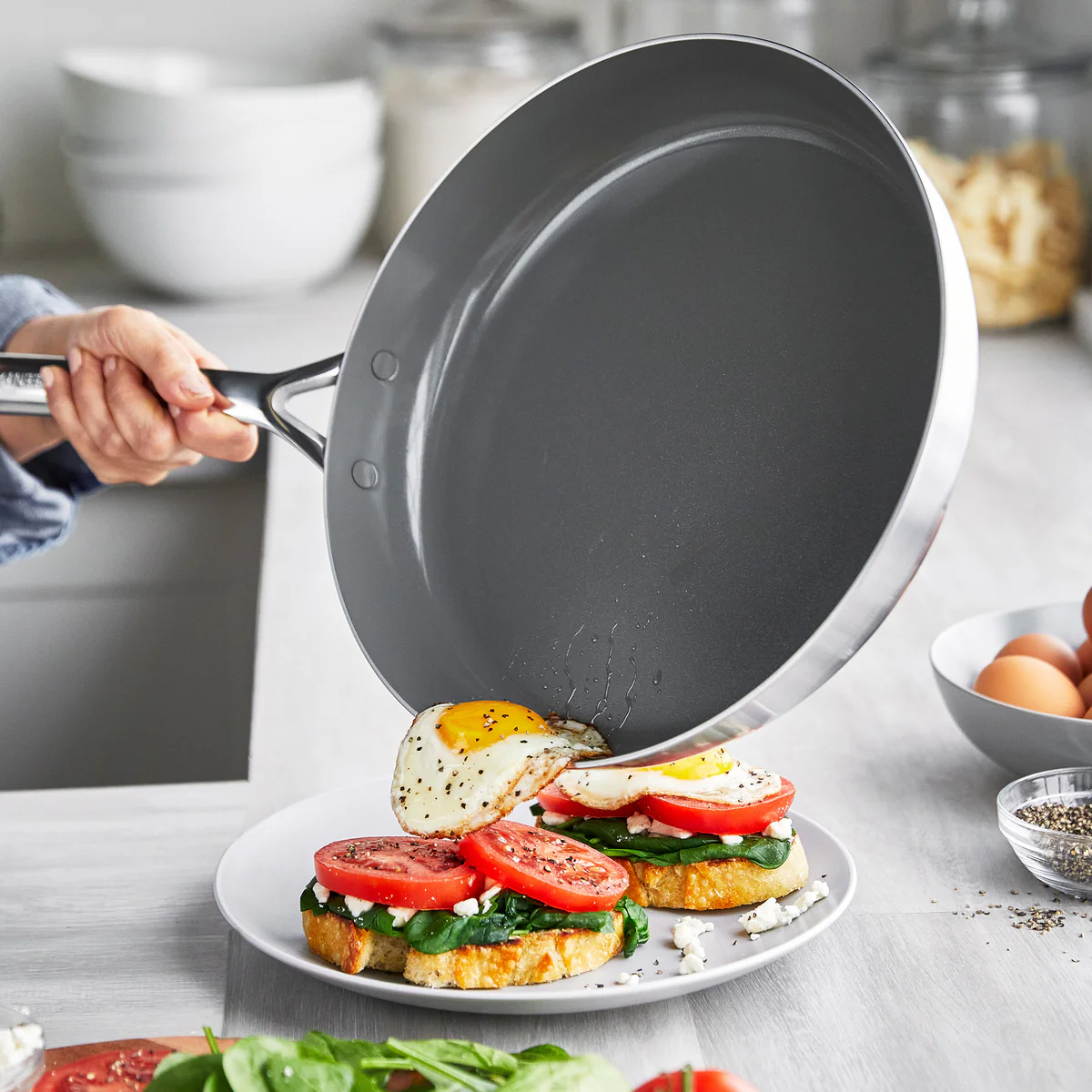 GP5 Stainless Steel 12" Frypan with Lid | Mirror Handles - Image 5