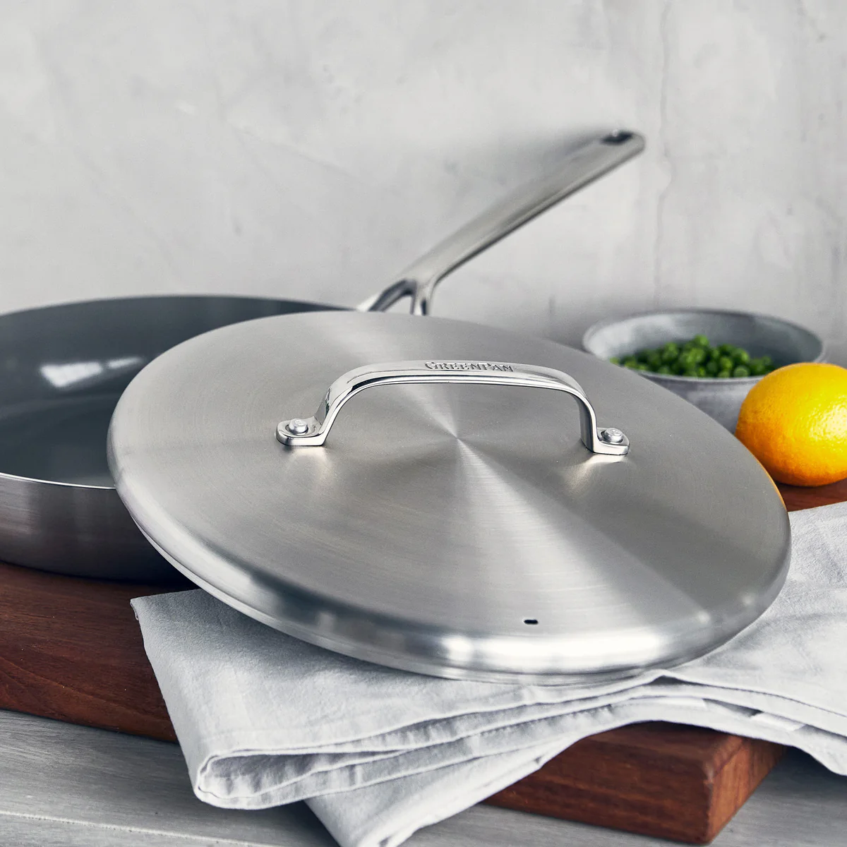 GP5 Stainless Steel 12" Frypan with Lid | Mirror Handles - Image 7