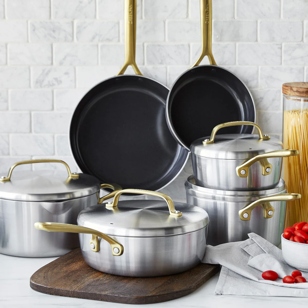 GP5 Stainless Steel 10-Piece Cookware Set | Champagne Handles - Image 2