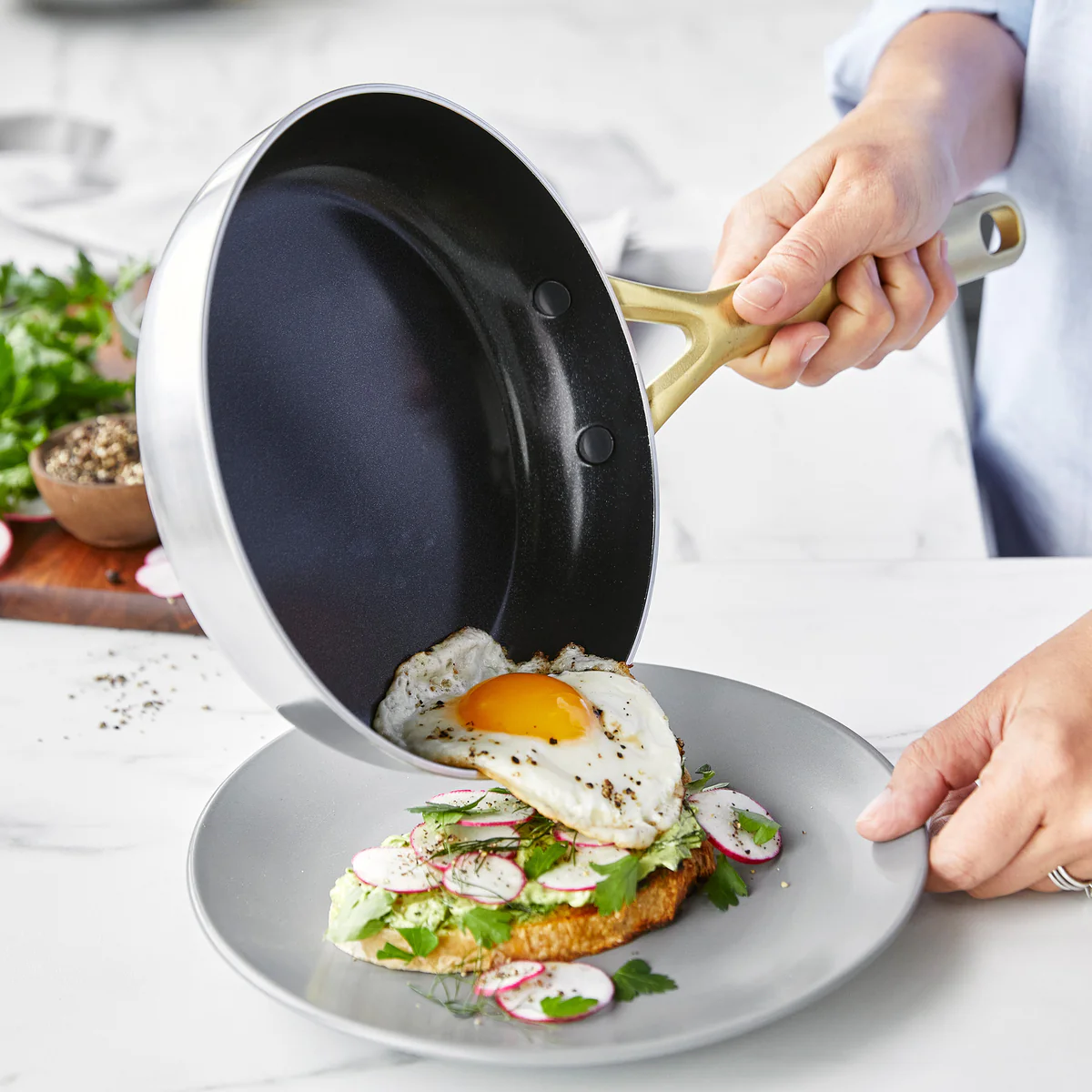 GP5 Stainless Steel 10-Piece Cookware Set | Champagne Handles - Image 5