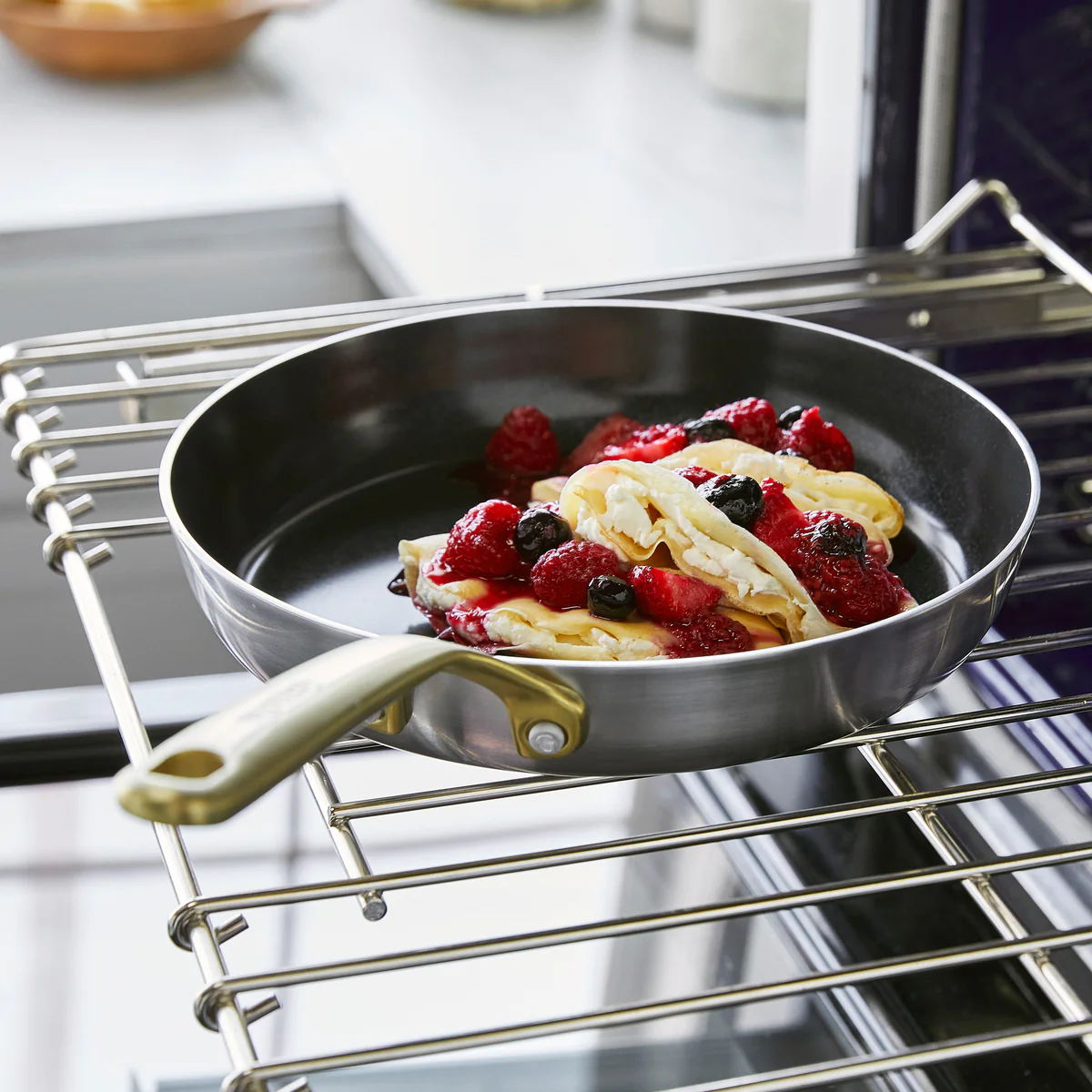 GP5 Stainless Steel 8", 10" and 12" Frypan Set | Champagne Handles - Image 4