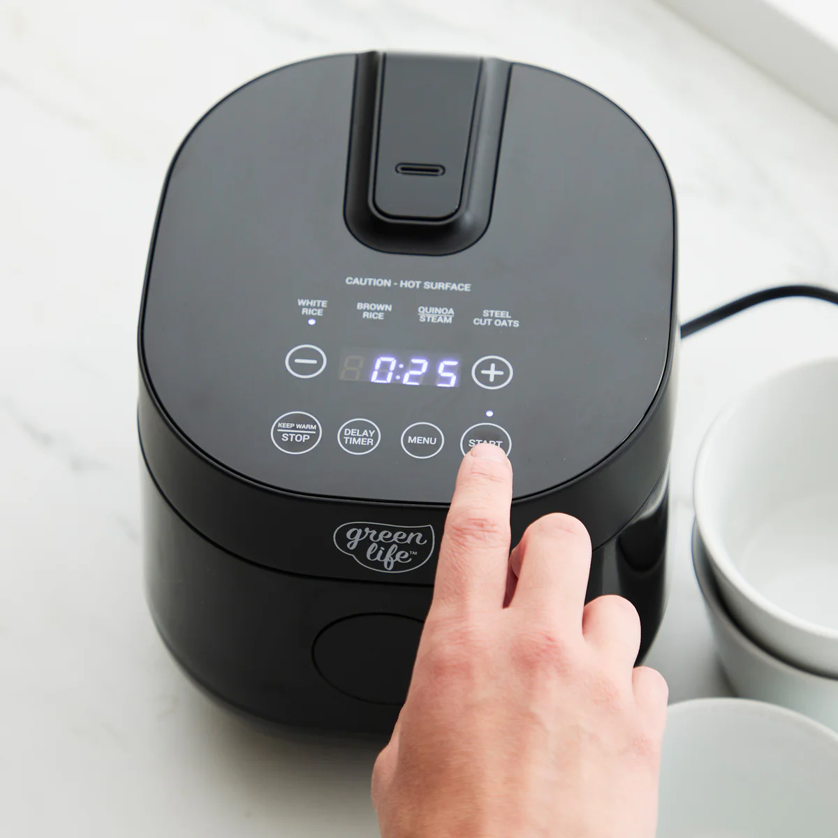 GreenLife 4-Cup Rice & Grains Cooker | Black - Image 4