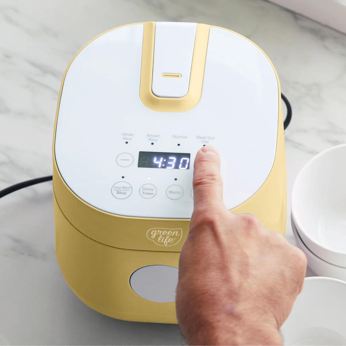 GreenLife 4-Cup Rice & Grains Cooker | Butter - Image 4