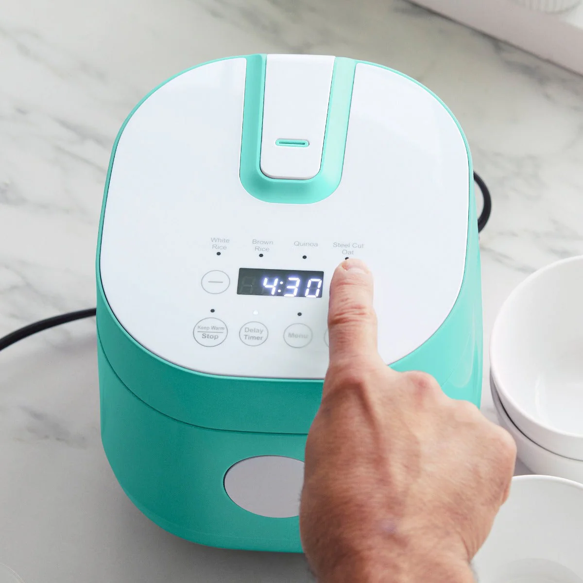 GreenLife 4-Cup Rice & Grains Cooker | Turquoise - Image 6