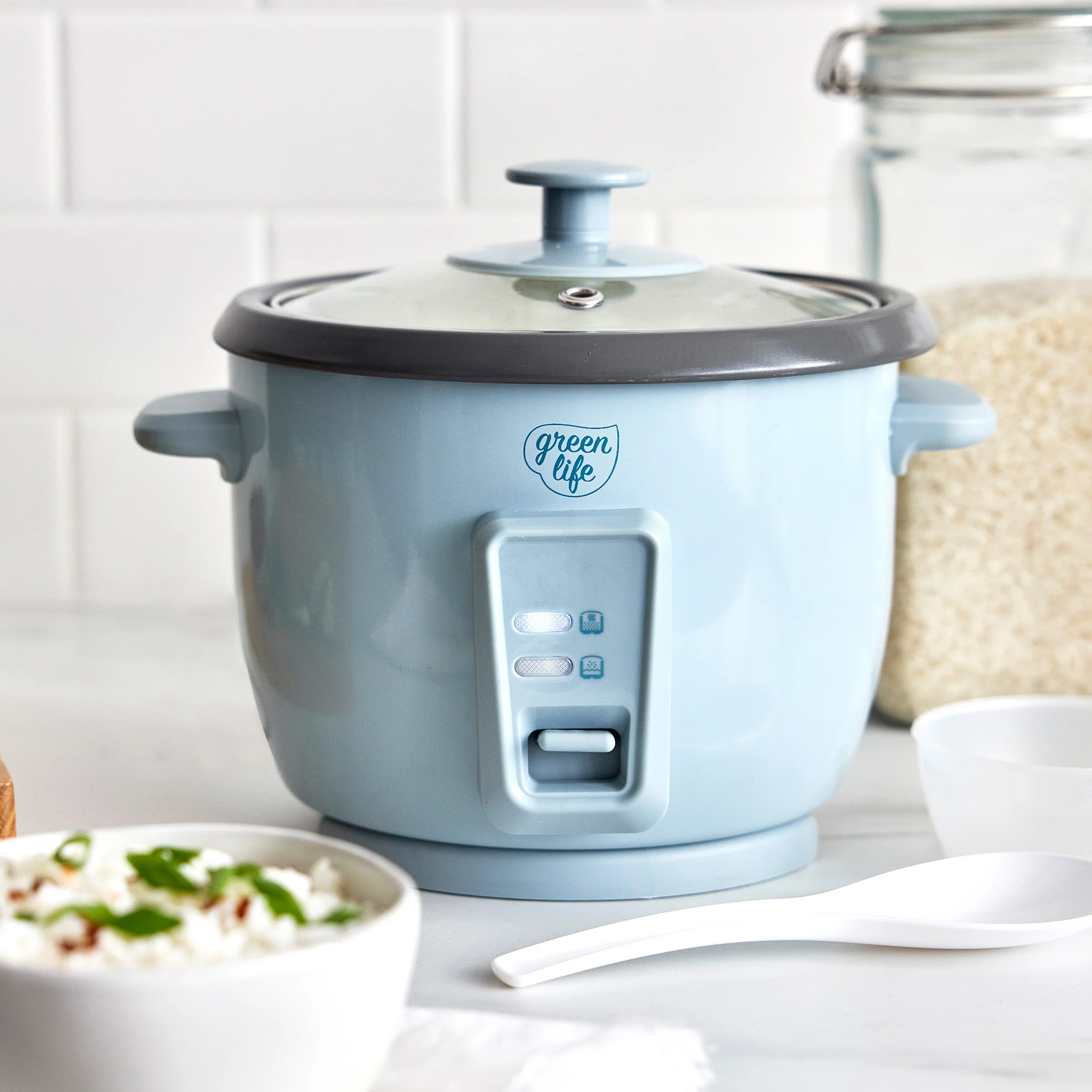 GreenLife 6-Cup Rice Cooker | Blue Haze - Image 2
