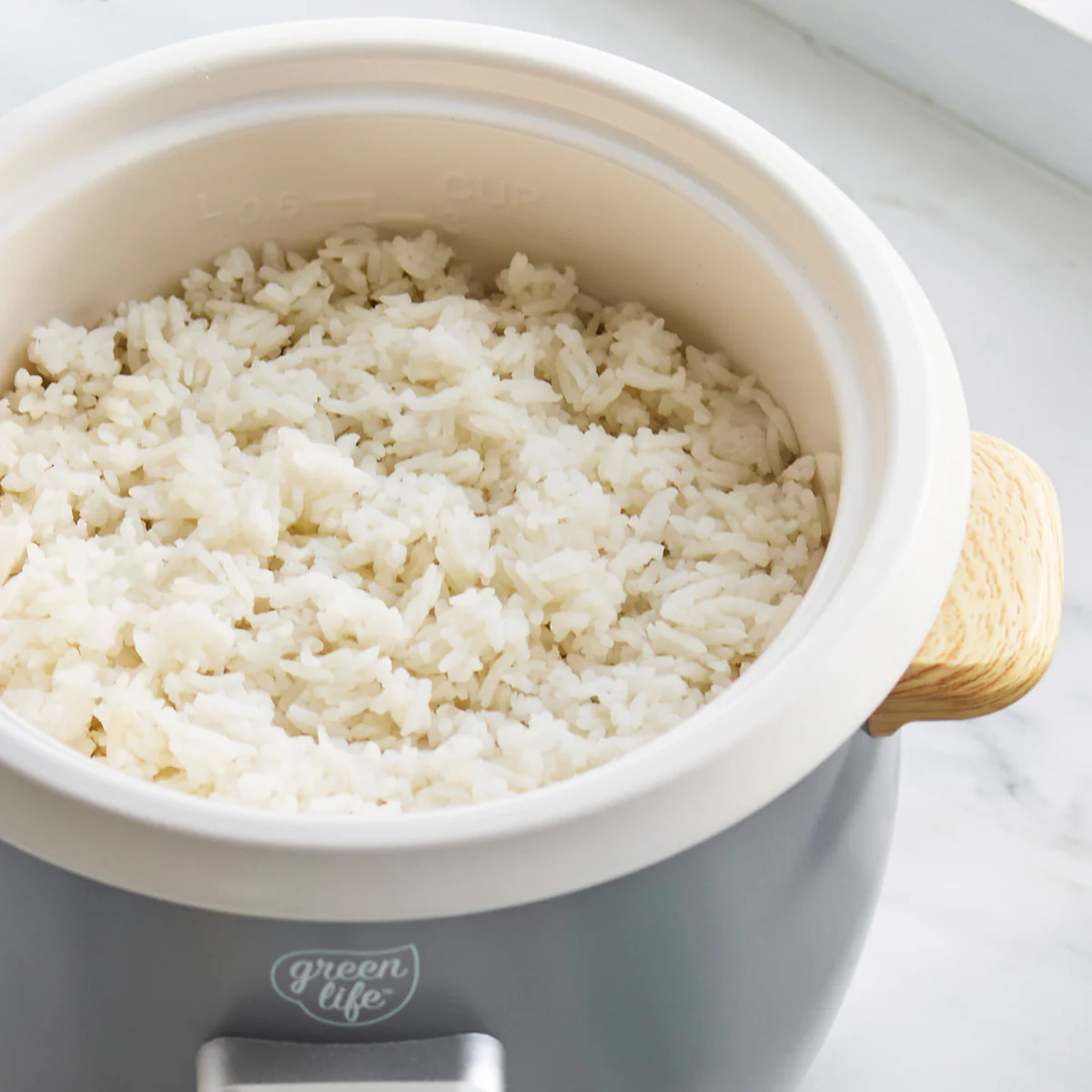 GreenLife 6-Cup Rice Cooker | Quartz Gray - Image 6