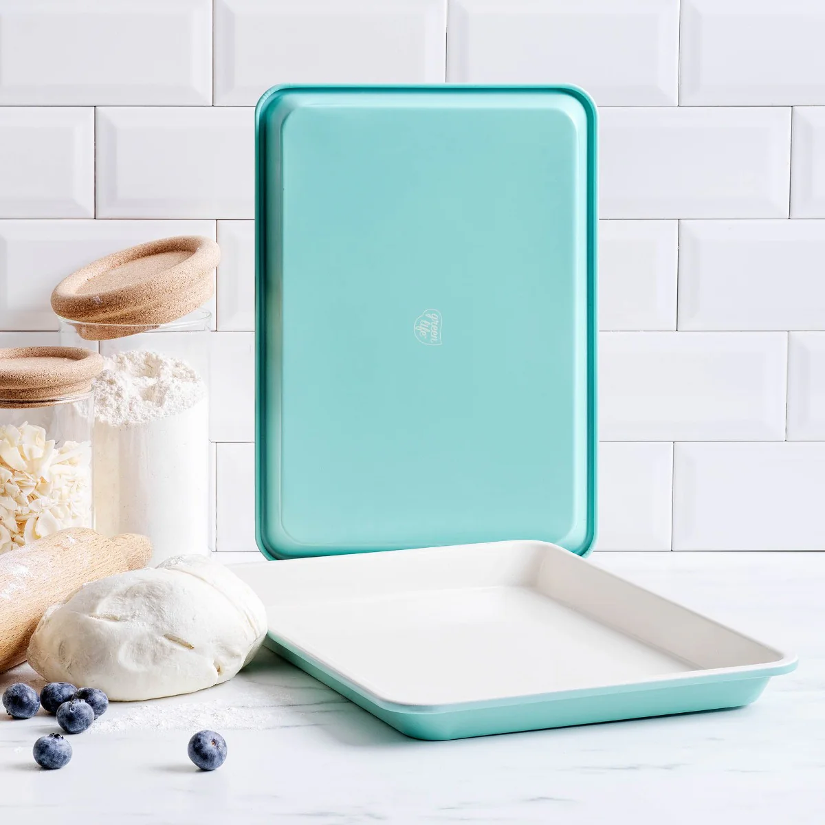 GreenLife Ceramic Nonstick 13" x 9" Cookie Sheet Set - Image 2