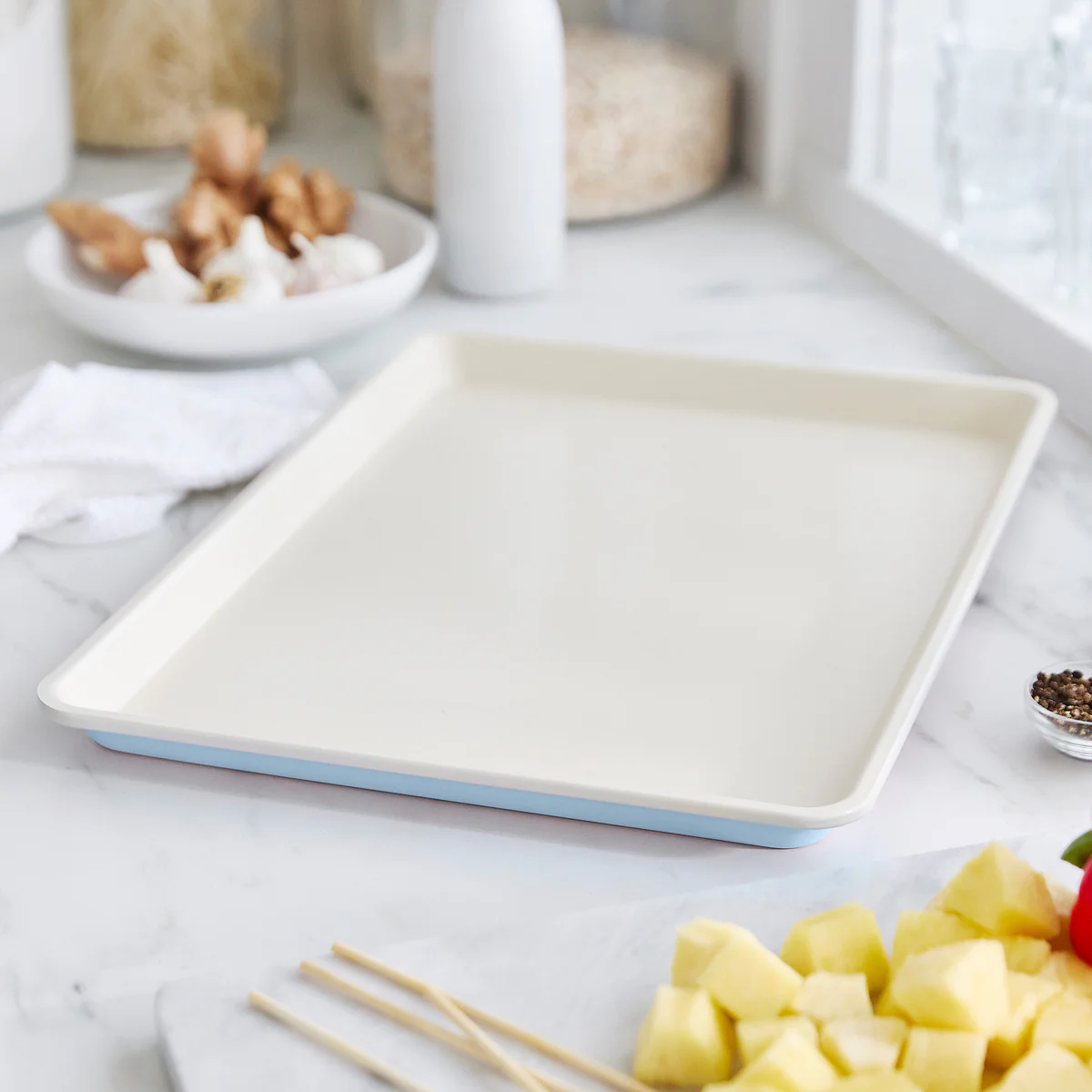 GreenLife Ceramic Nonstick 18" x 13" Cookie Sheet | Blue Haze - Image 2