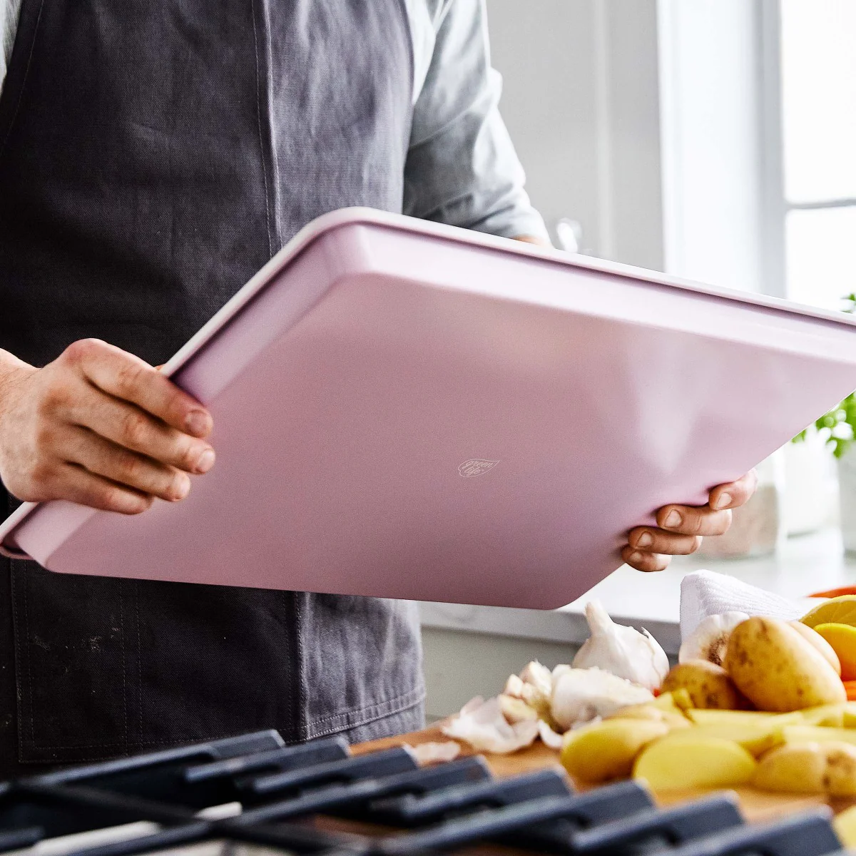 GreenLife Ceramic Nonstick 18" x 13" Cookie Sheet | Pink - Image 7
