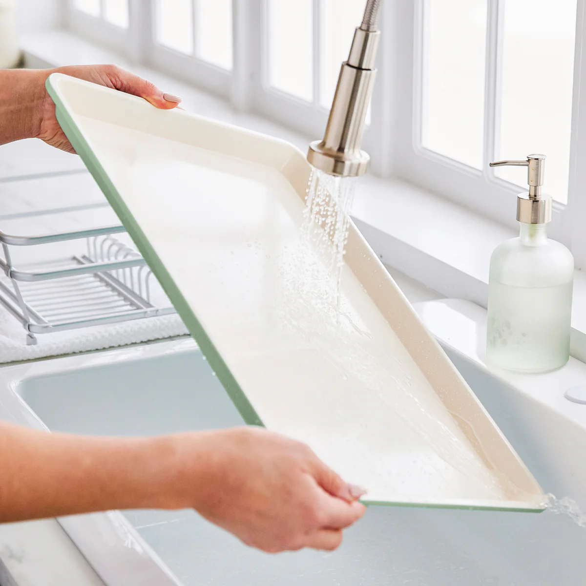 GreenLife Ceramic Nonstick 18" x 13" Cookie Sheet | Sage Green - Image 8
