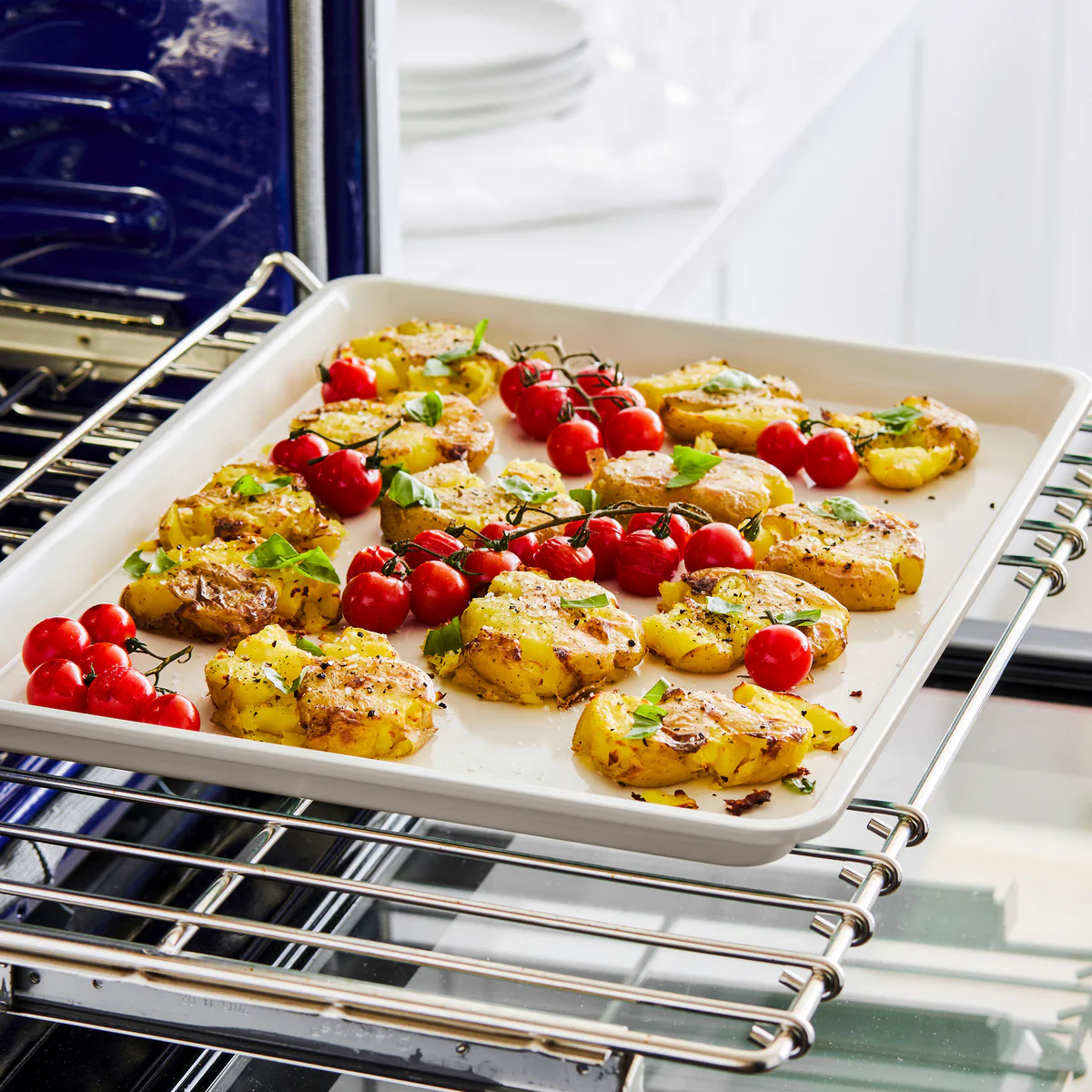 GreenLife Ceramic Nonstick 18" x 13" Cookie Sheet | Taupe - Image 7