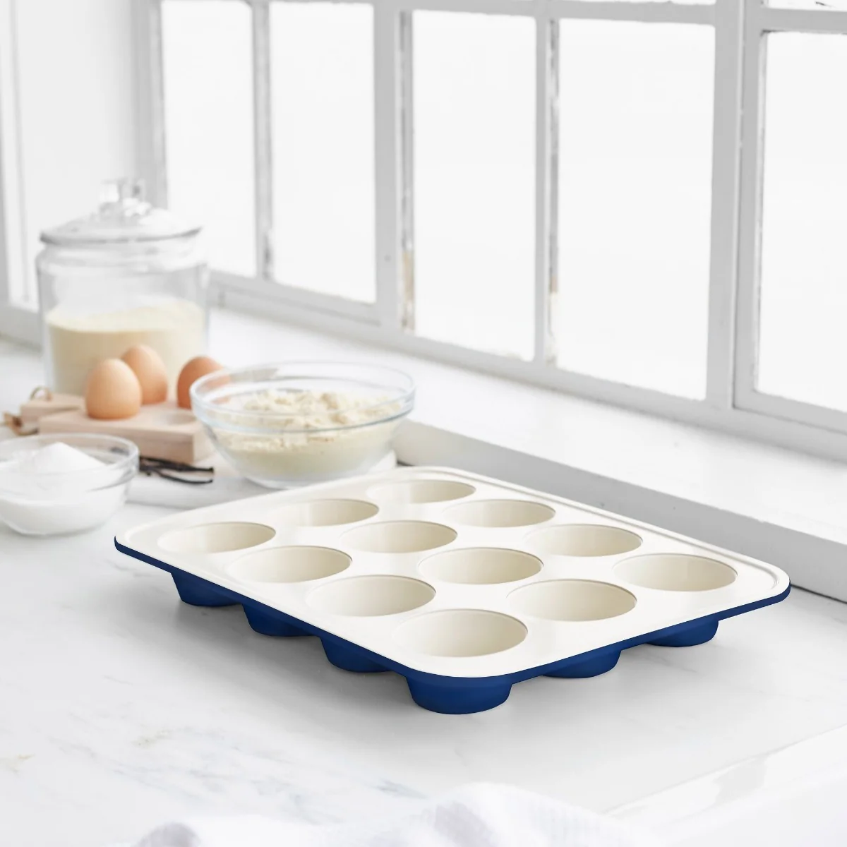 GreenLife Ceramic Nonstick Muffin Pan | Navy - Image 2