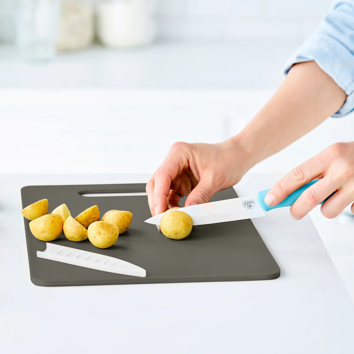 GreenLife Cutting Board Set | Gray - Image 4