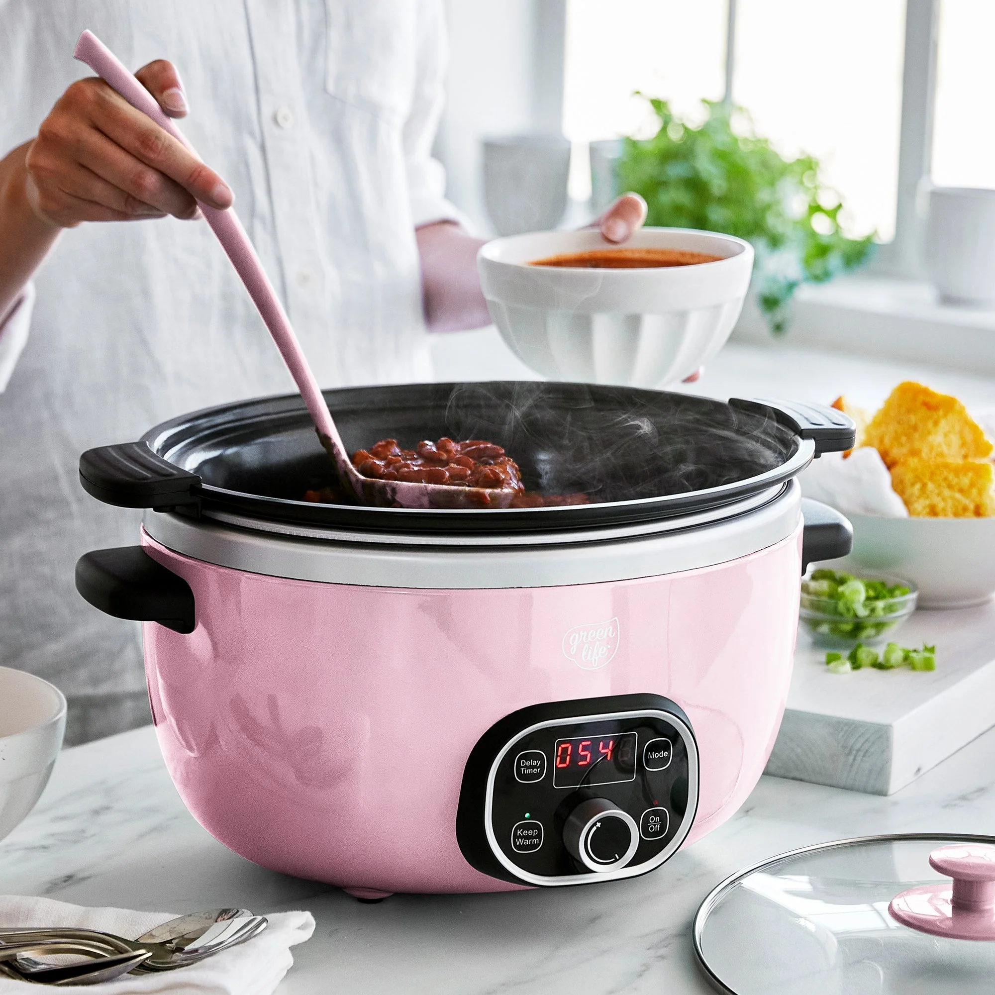 GreenLife Healthy 6-Quart Slow Cooker | Pink - Image 5