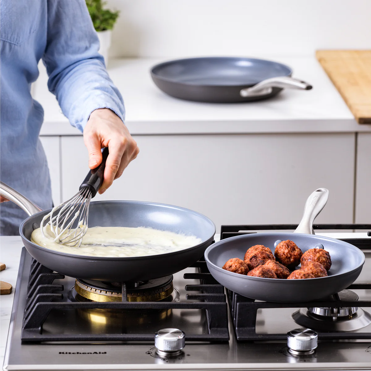 Lima Ceramic Nonstick 8", 10" and 12" Frypan Set - Image 5
