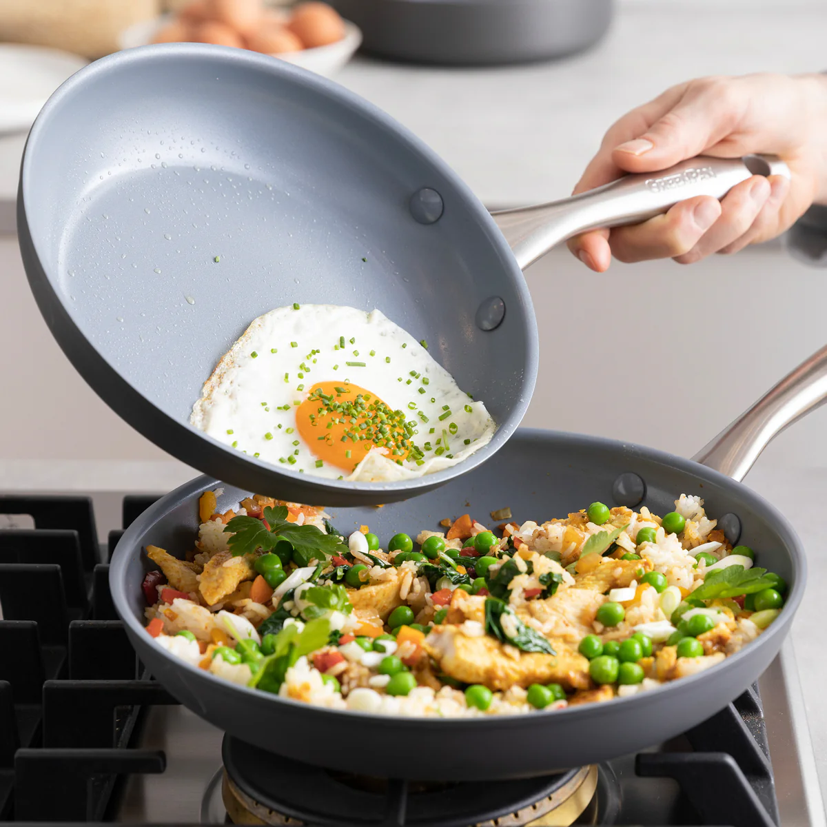 Lima Ceramic Nonstick 8", 10" and 12" Frypan Set - Image 7