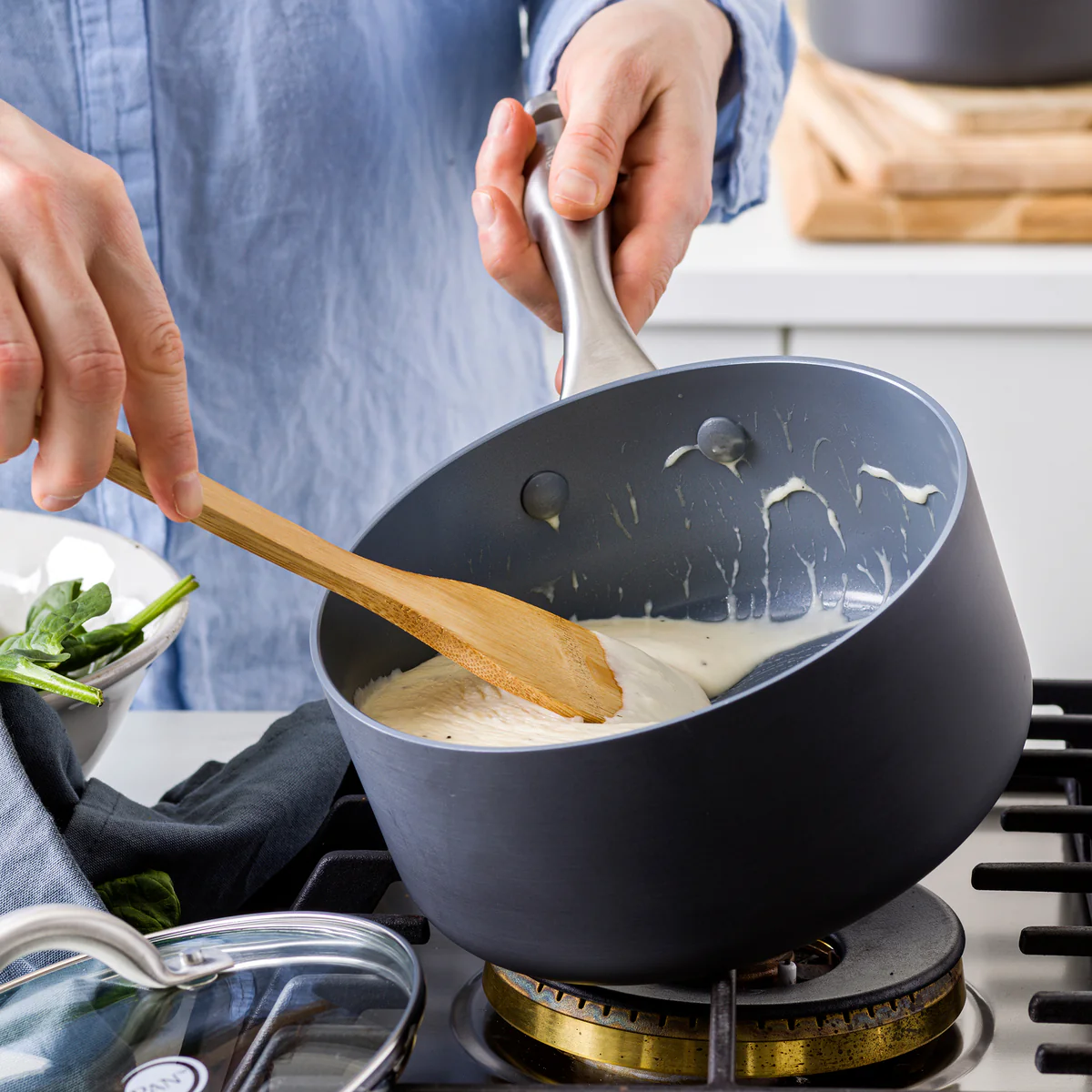 Lima Ceramic Nonstick 1-Quart and 2-Quart Saucepan Set - Image 3