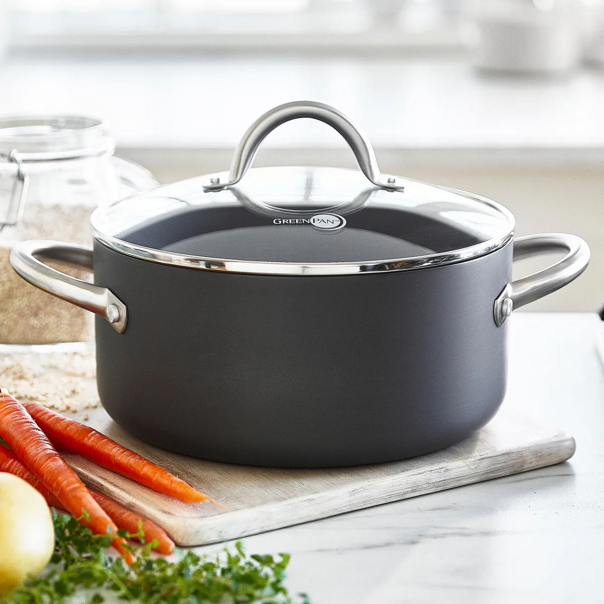 Lima Ceramic Nonstick 5-Quart Stockpot with Lid - Image 2