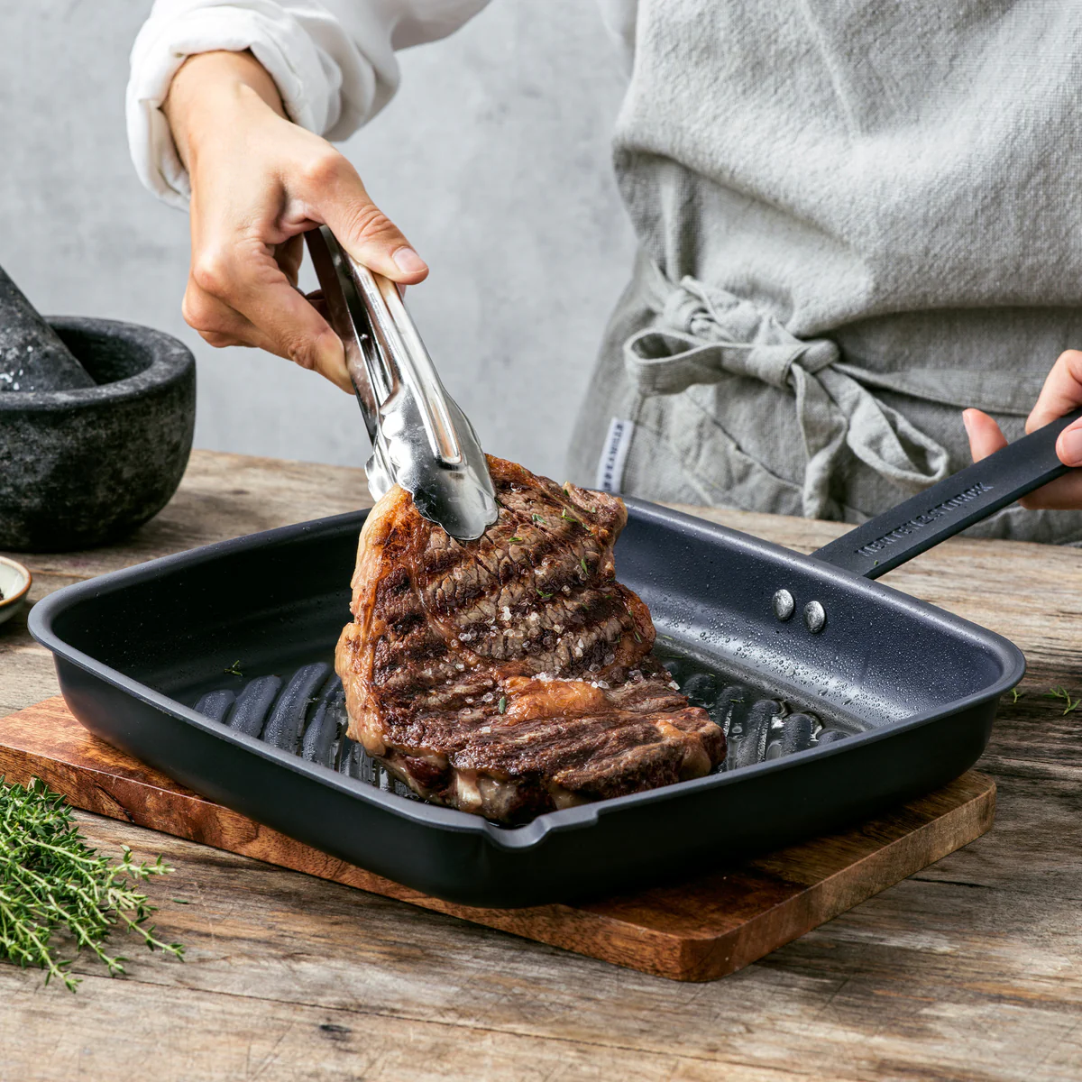Merten & Storck Carbon Steel 11" Square Grill Pan - Image 4