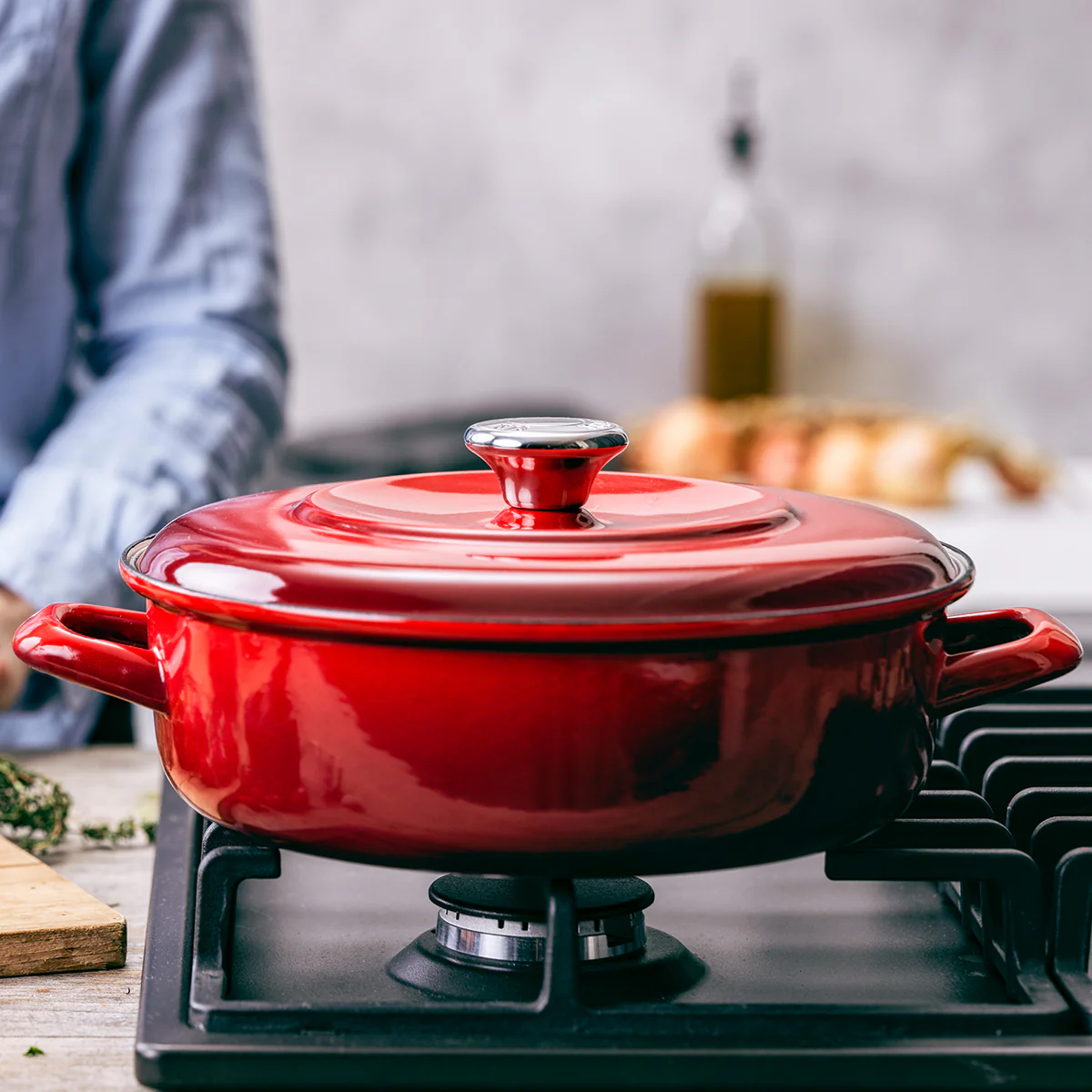 Merten & Storck Enameled Iron 1873 Braiser, 4-Quart | Foundry Red - Image 2