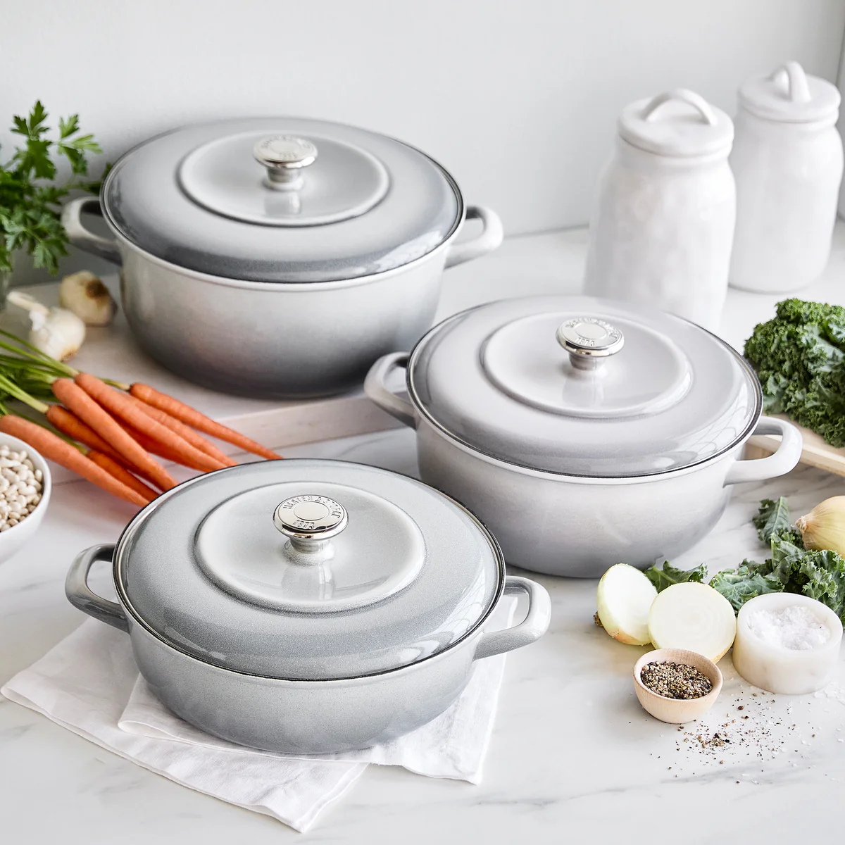 Merten & Storck Enameled Iron 1873 Dutch Oven, 7-Quart | Cloud Gray - Image 8