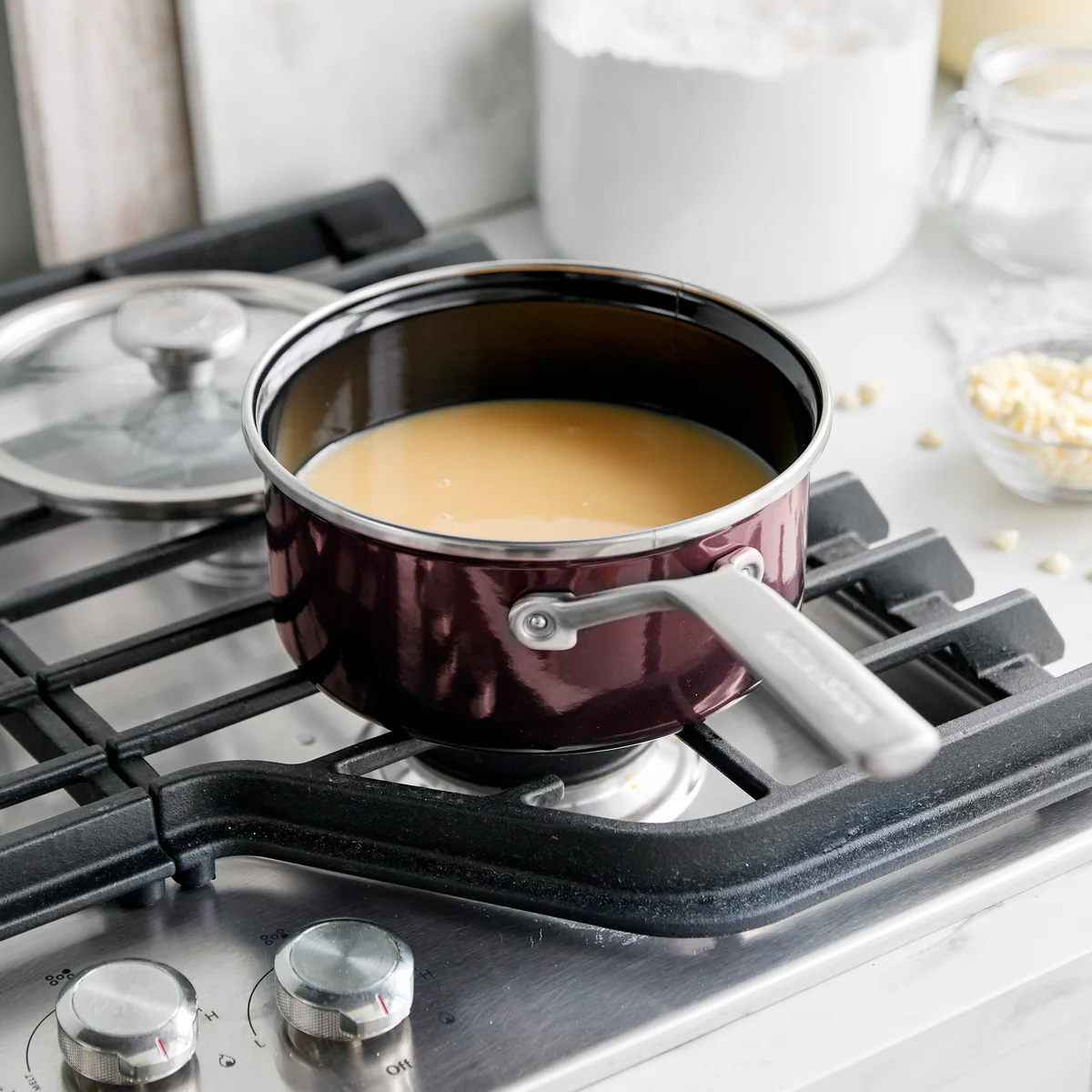 Merten & Storck Steel Core Enameled 2-Quart Saucepan with Lid | Chocolate Truffle - Image 6