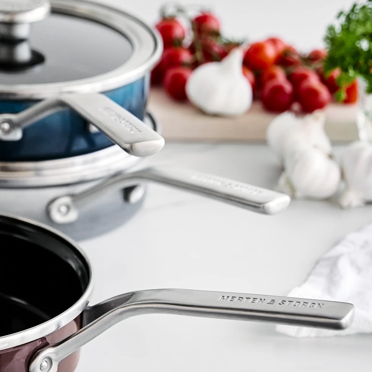 Merten & Storck Steel Core Enameled 2-Quart Sauté Pan with Lid | Cloud Gray - Image 8