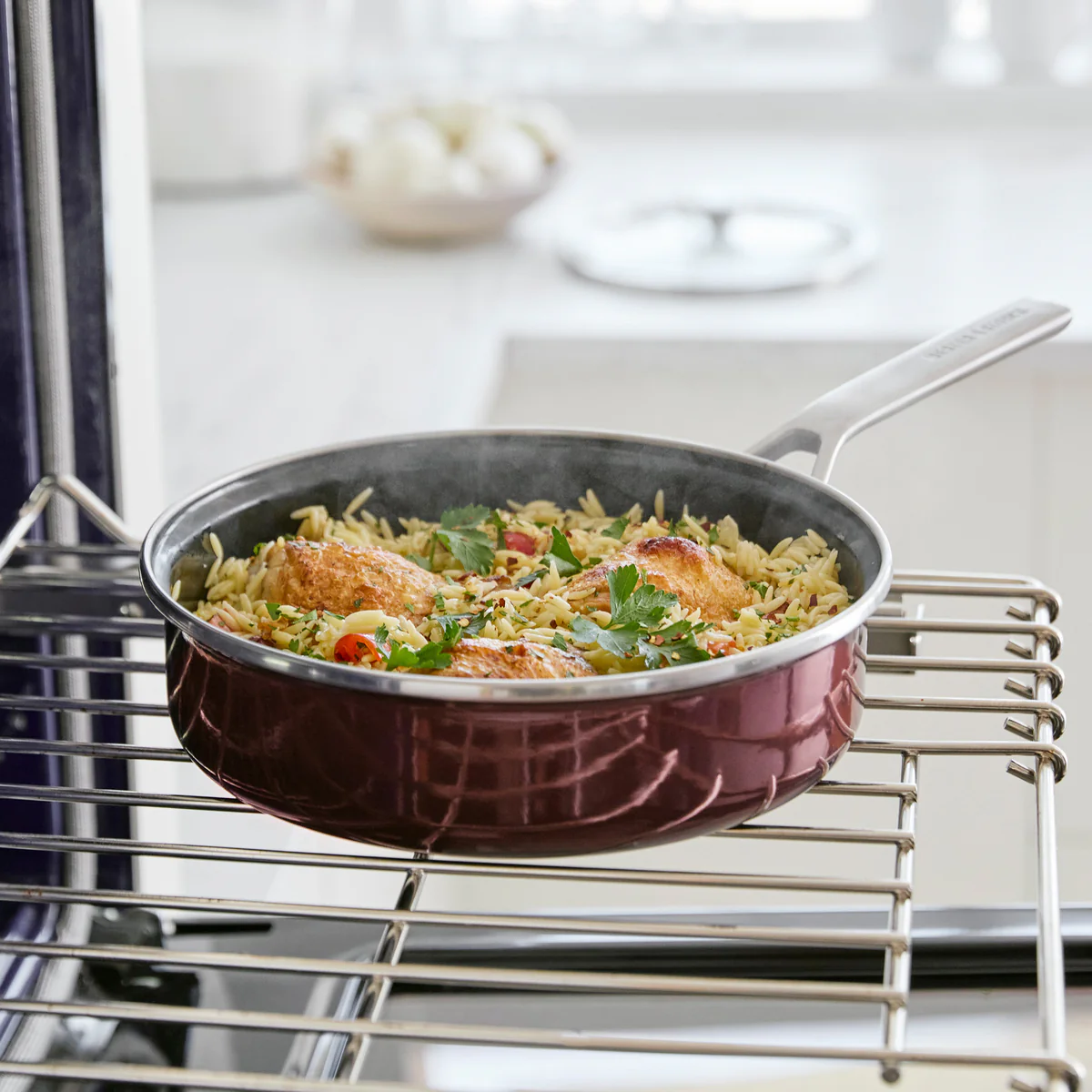 Merten & Storck Steel Core Enameled 2-Quart Sauté Pan with Lid | Chocolate Truffle - Image 4