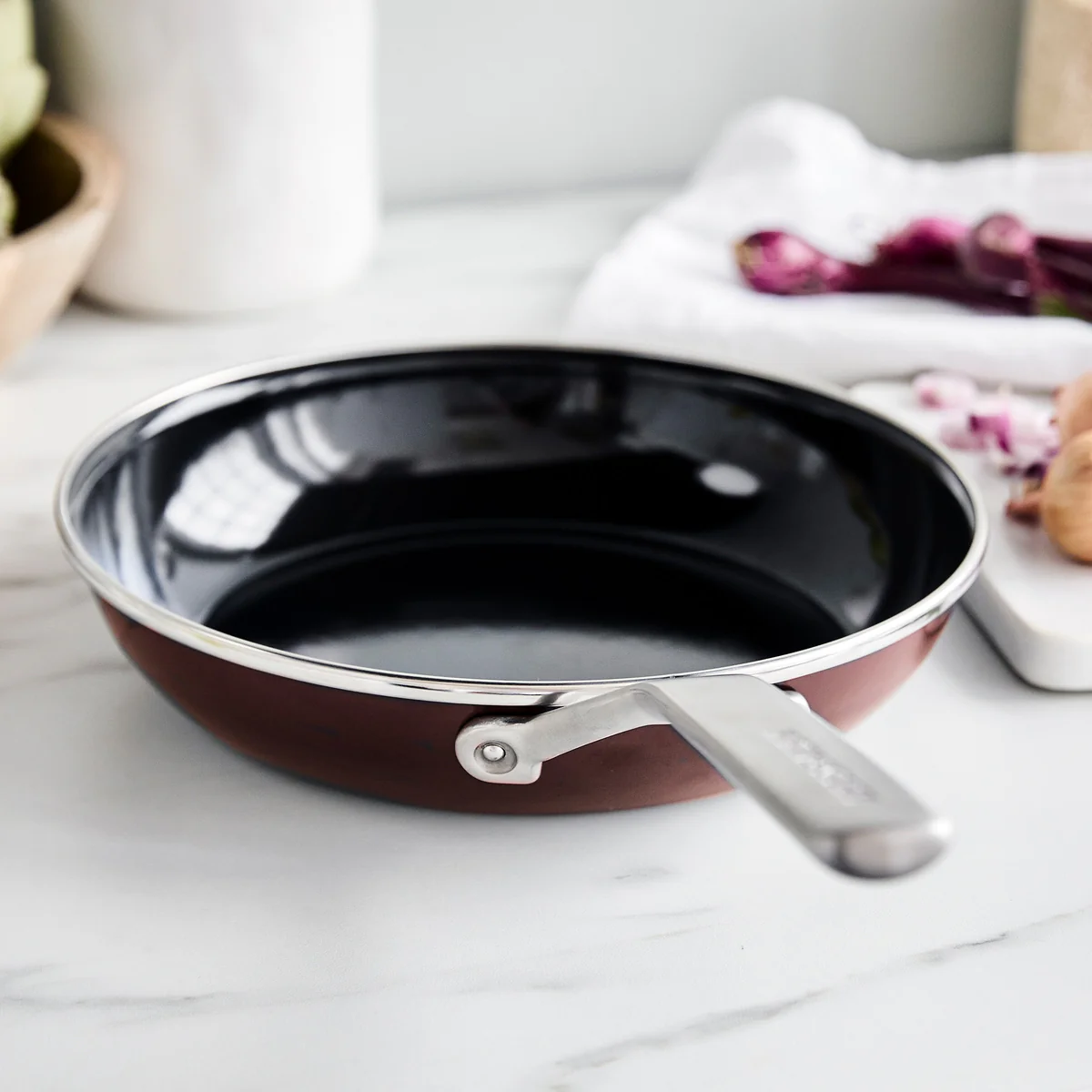 Merten & Storck Steel Core Enameled 9.5" Frypan | Chocolate Truffle - Image 2