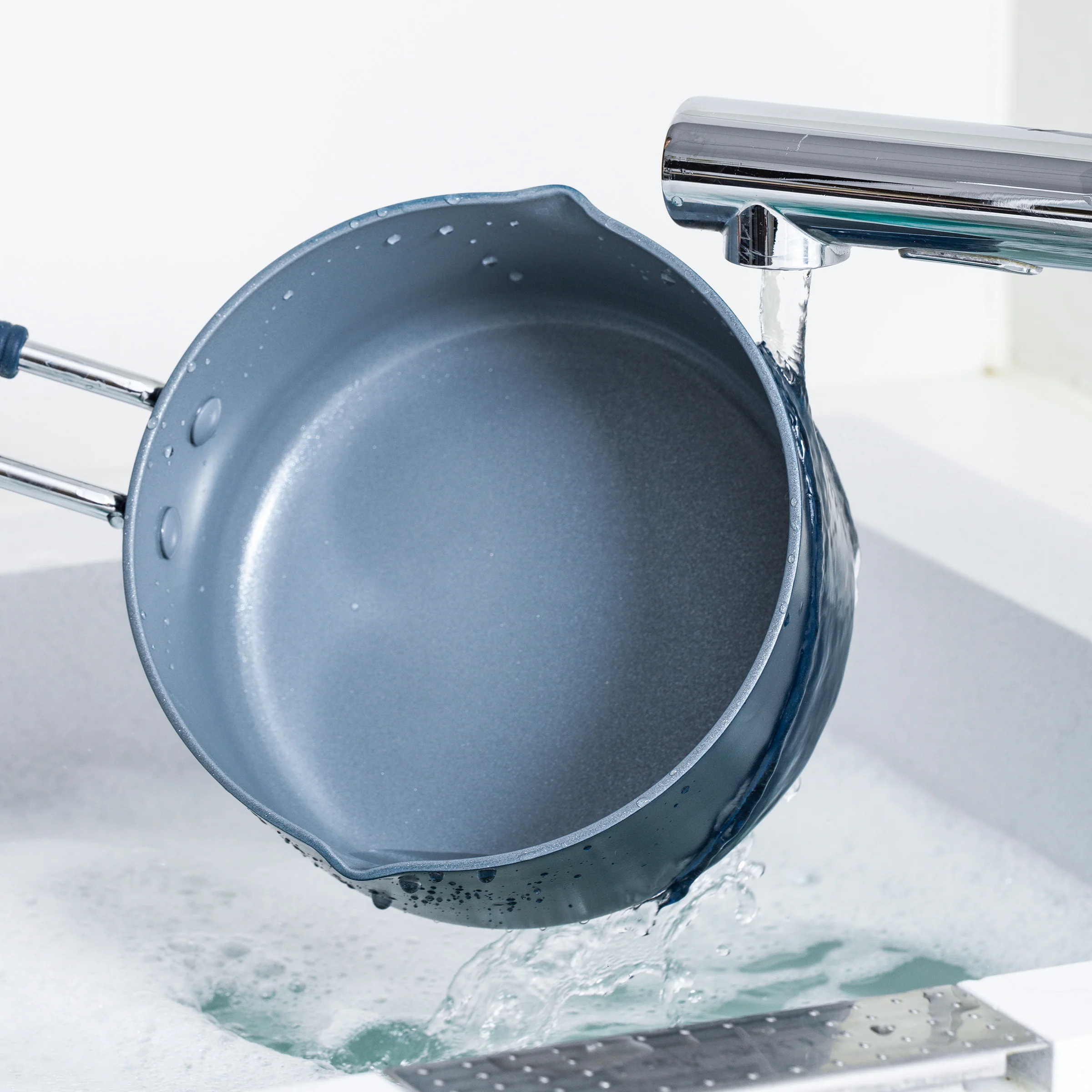 Mini Ceramic Nonstick 1-Quart Saucepan | Navy - Image 6
