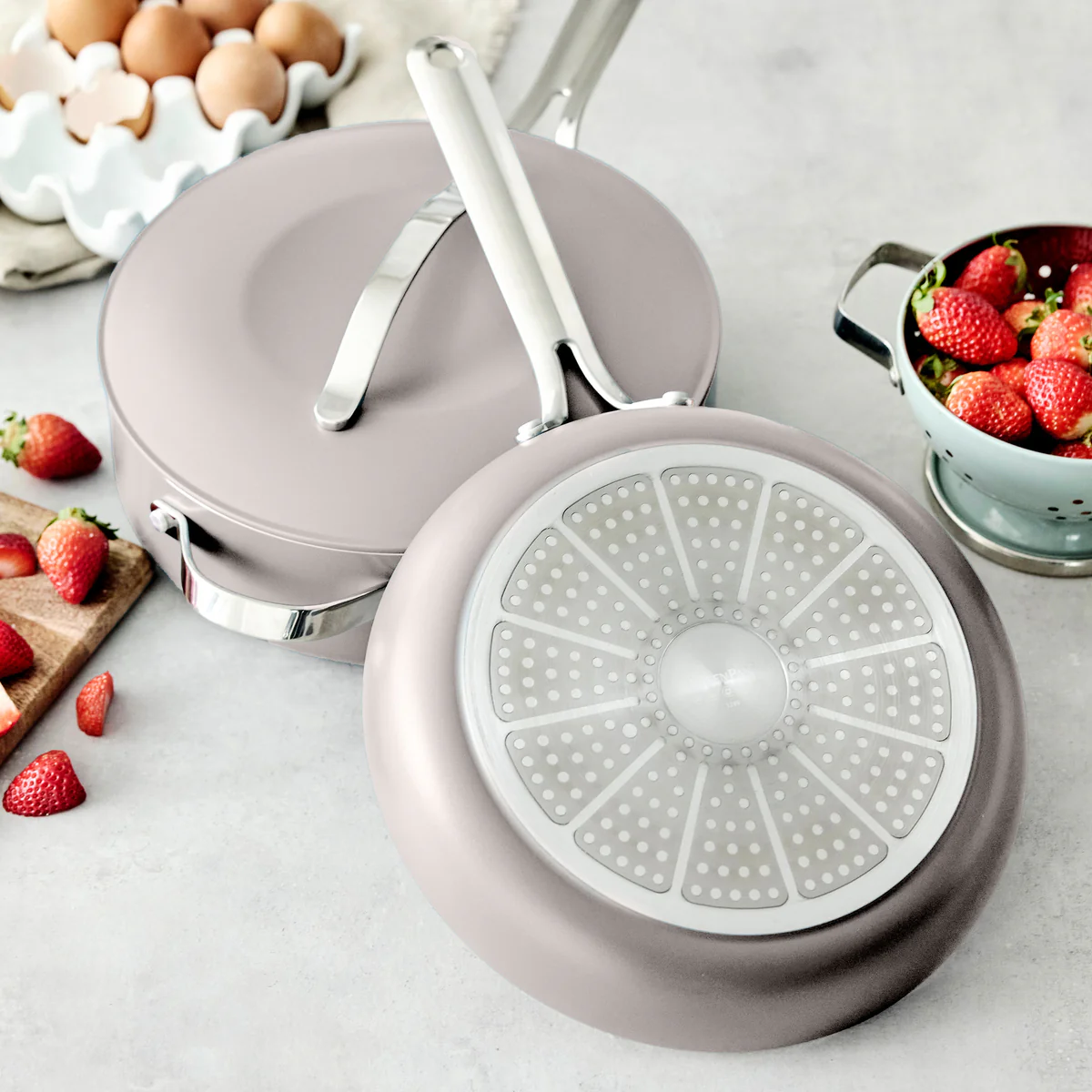 Nova Ceramic Nonstick 3-Piece Cookware Set | Clay - Image 6