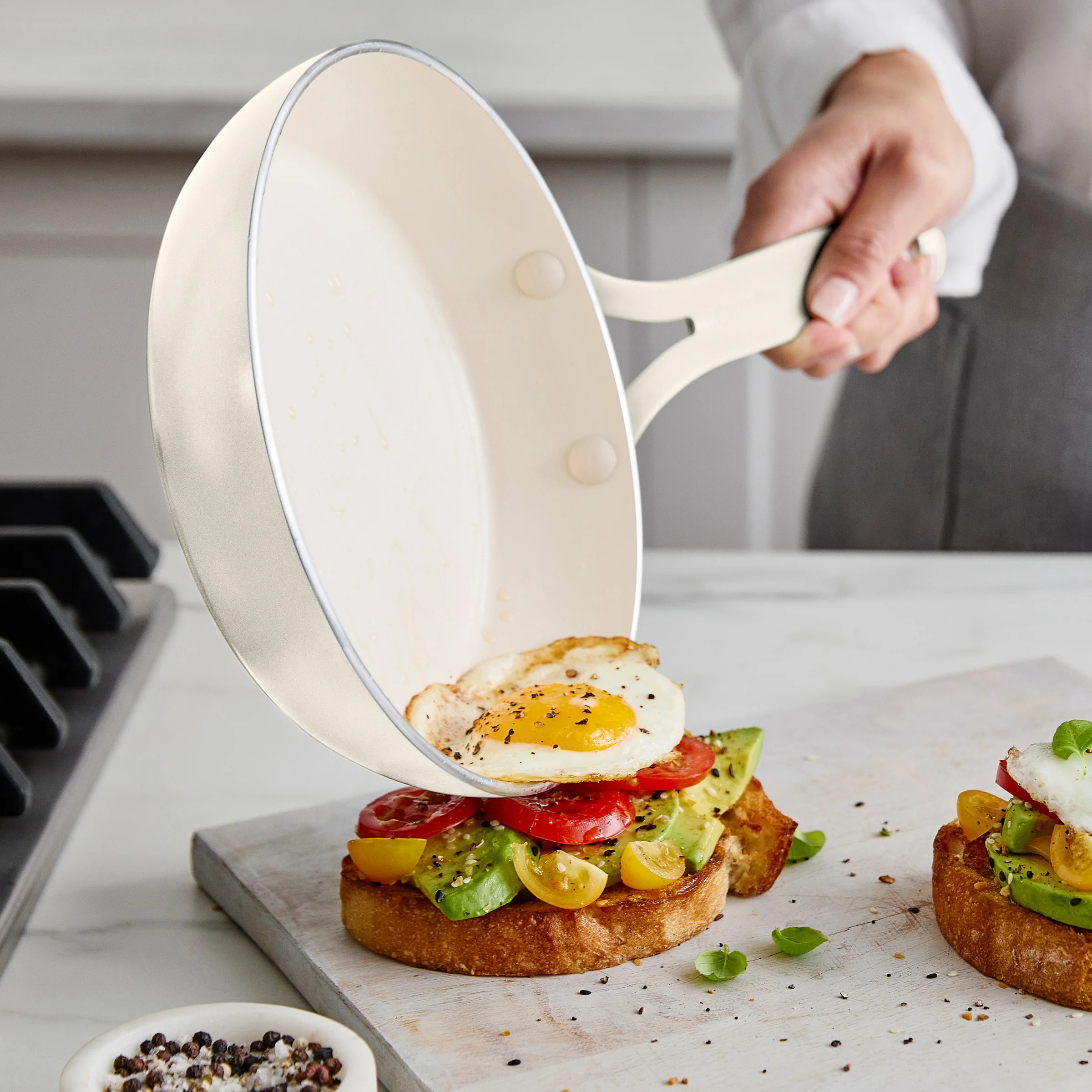 Nova Gallery Ceramic Nonstick 12" Frypan | Cream - Image 3