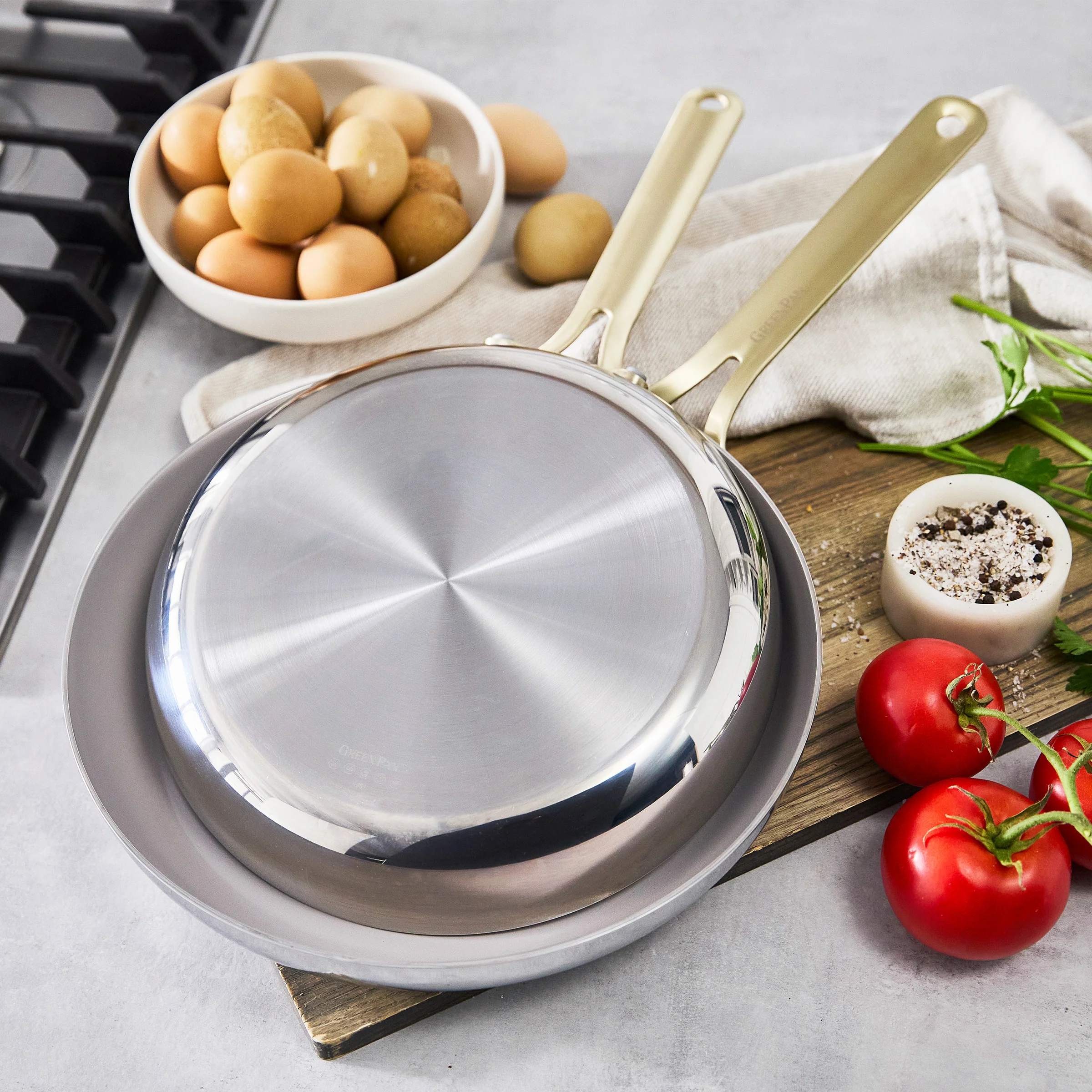 Nova Gallery Stainless Steel 10" and 12" Frypan Set - Image 6