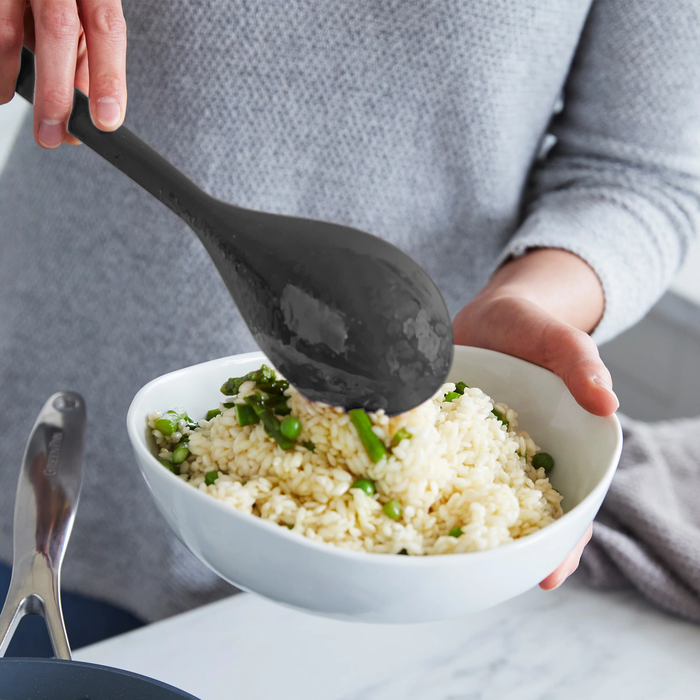 Platinum Silicone 7-Piece Utensil and Crock Set | Gray - Image 3