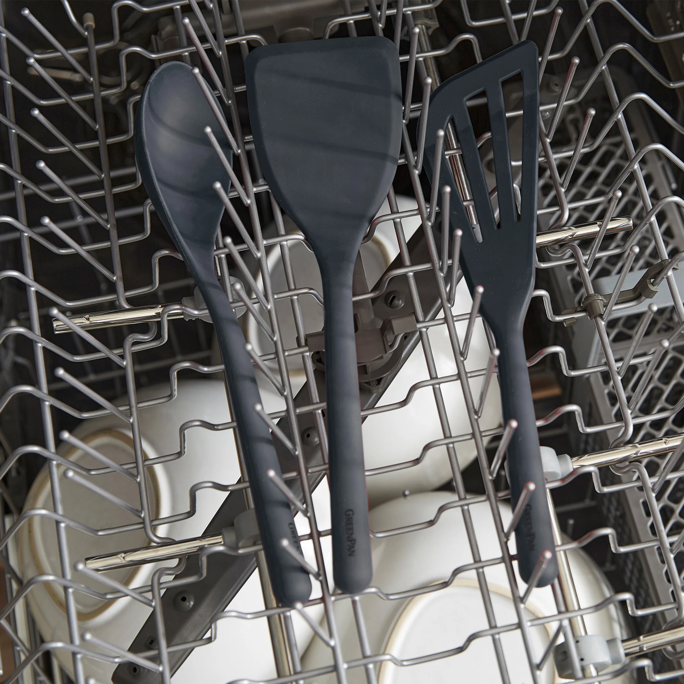 Platinum Silicone 7-Piece Utensil and Crock Set | Gray - Image 6