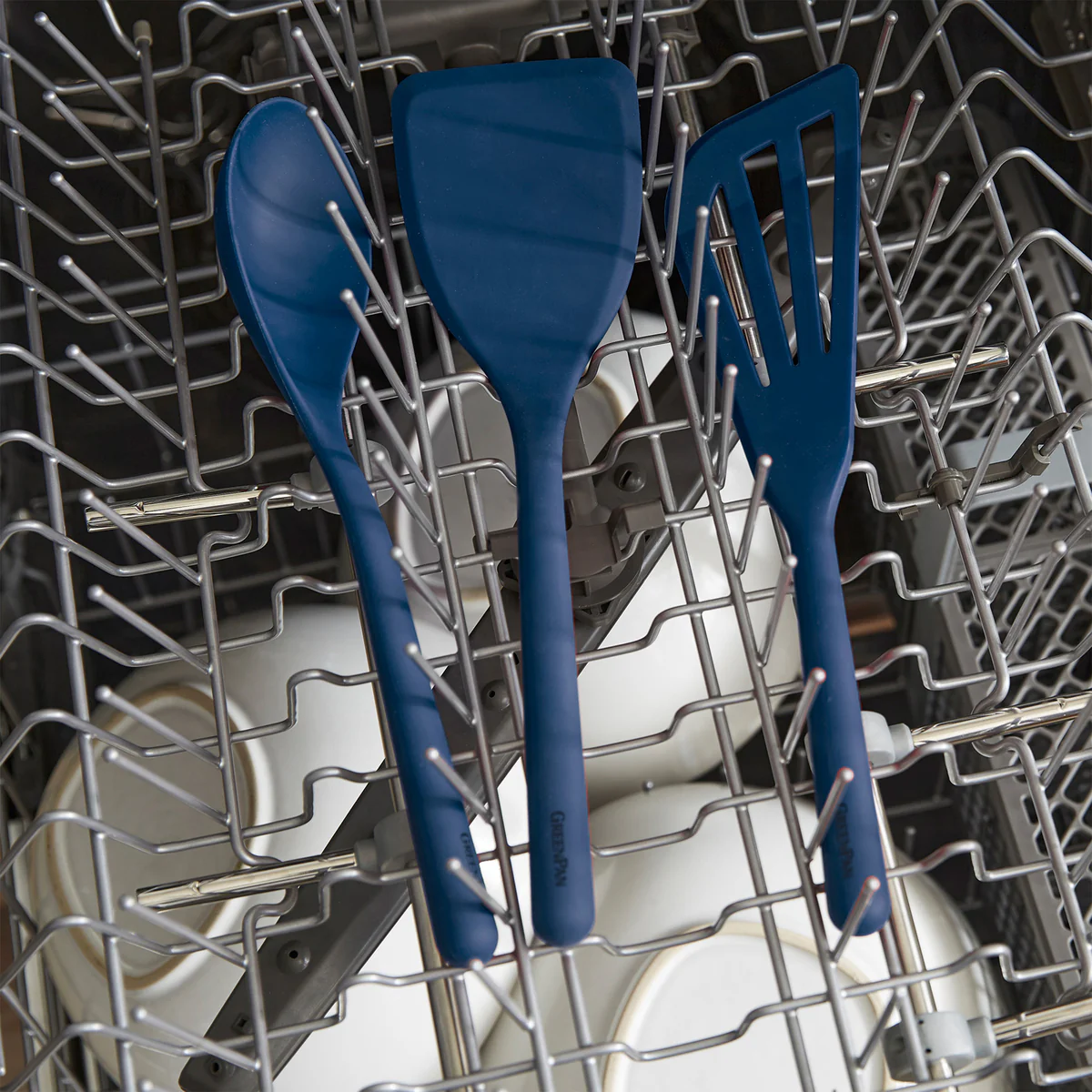 Platinum Silicone Pasta Tongs | Navy - Image 5