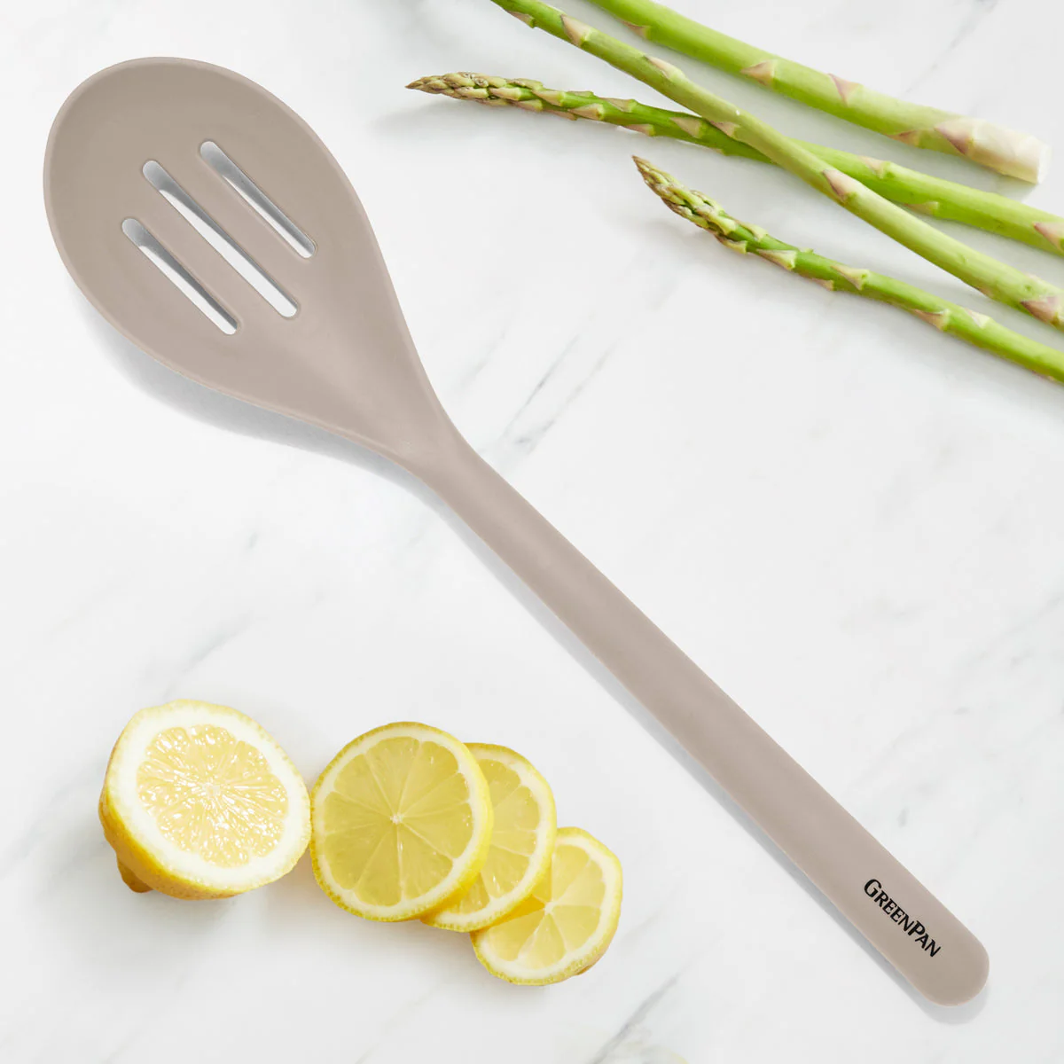 Platinum Silicone Slotted Spoon | Taupe - Image 2