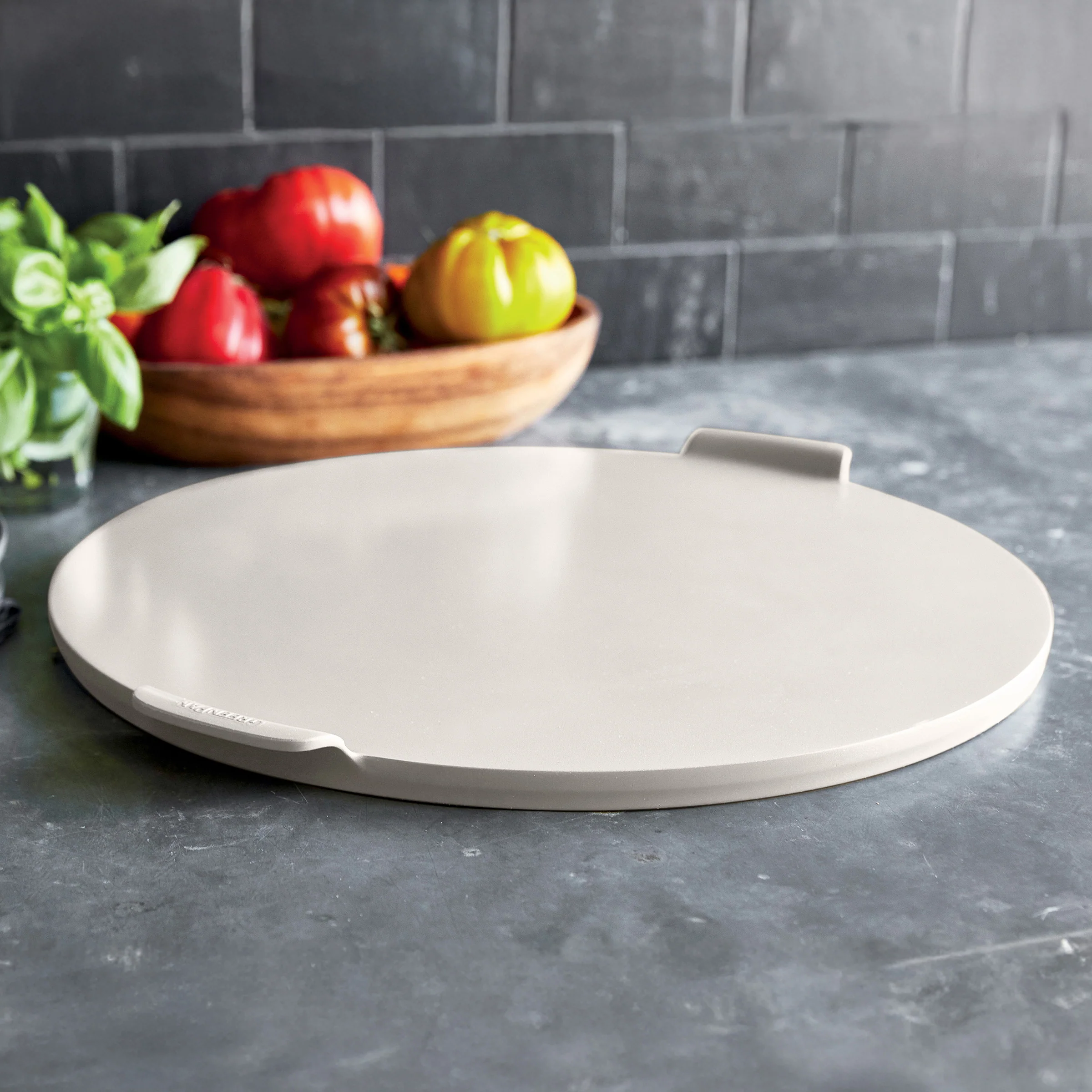Premiere Ovenware 16.5" Round Pizza Baker | Taupe - Image 2
