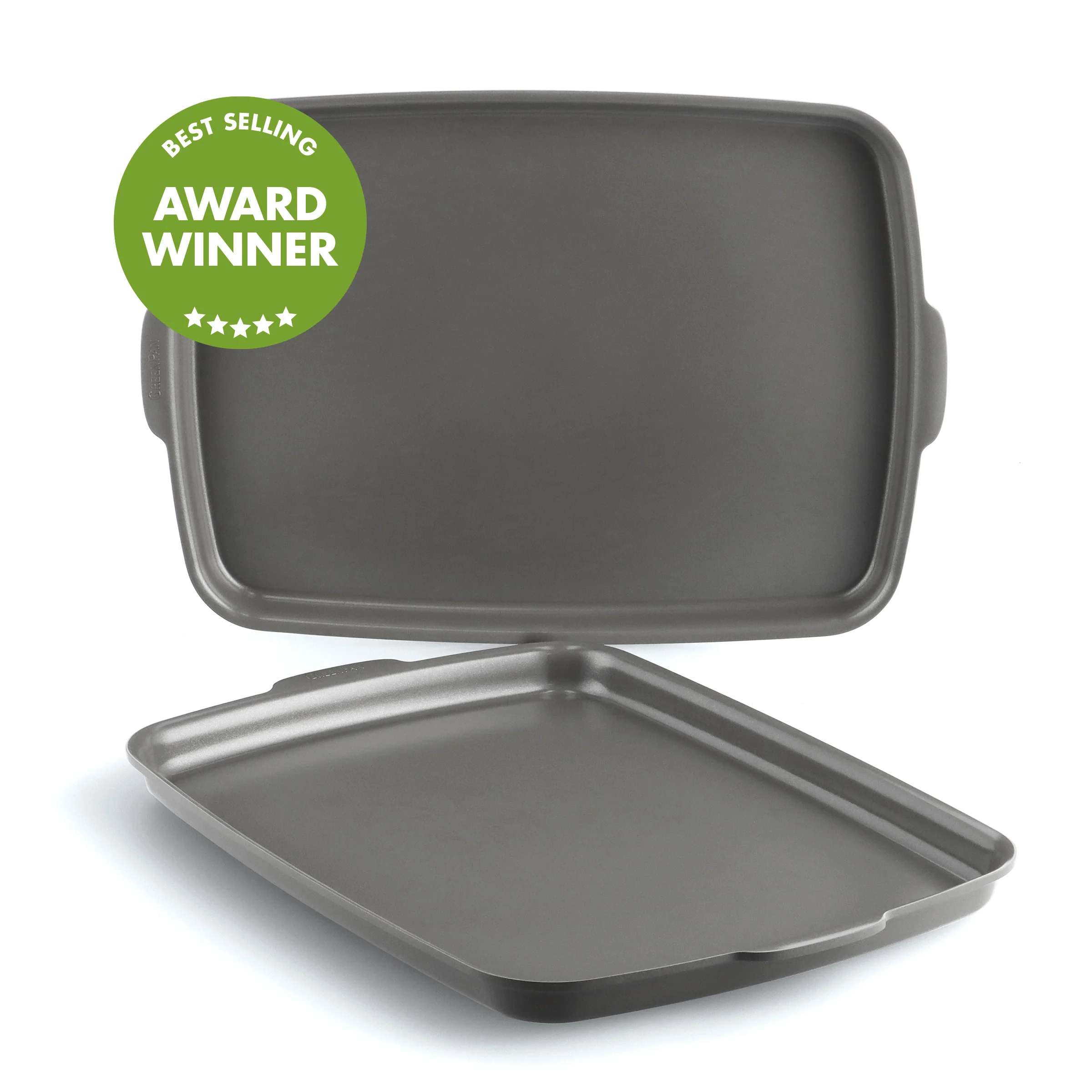 Premiere Ovenware Ceramic Nonstick 18" x 13" Half Sheet Pan Set | Gray