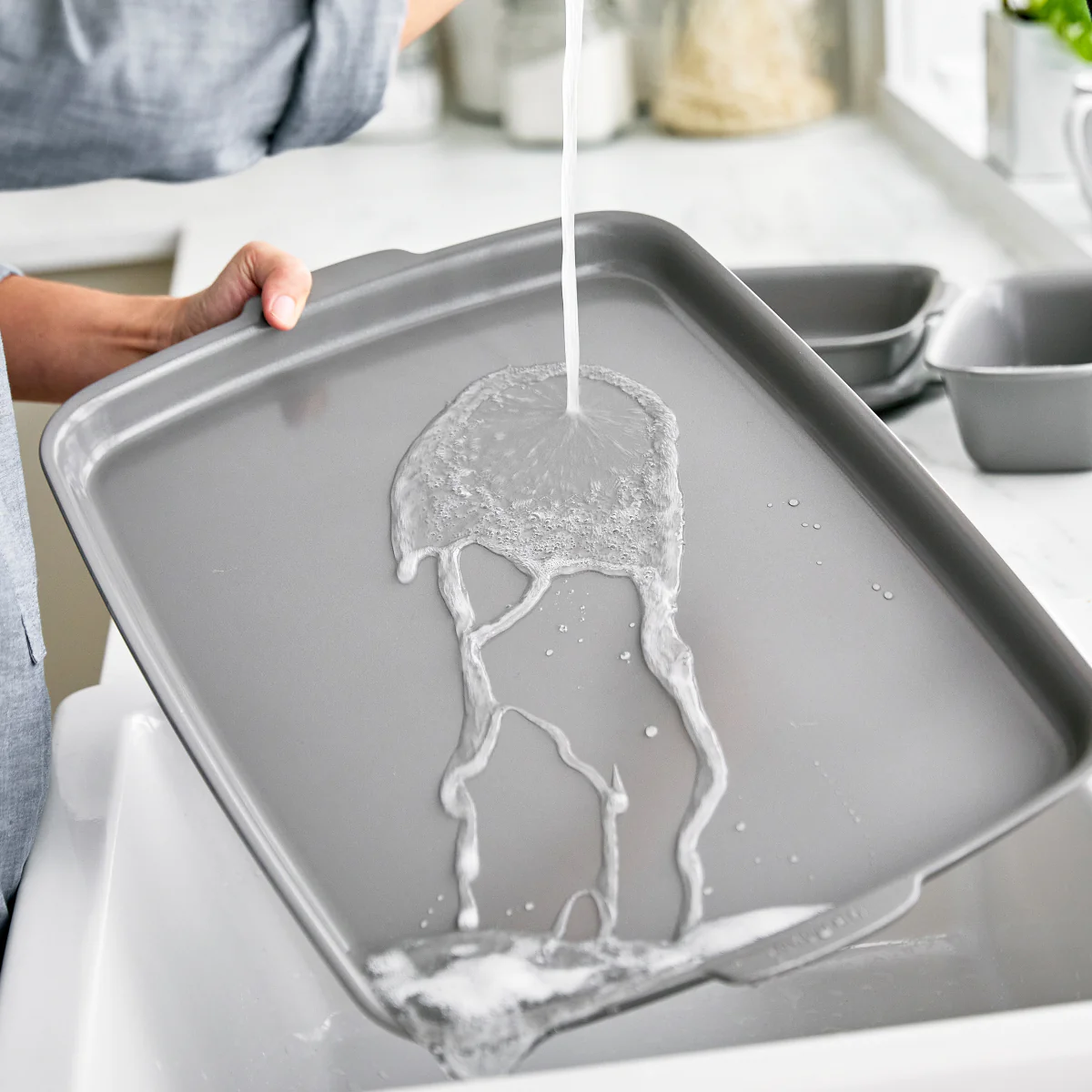 Premiere Ovenware Ceramic Nonstick 18" x 13" Half Sheet Pan Set | Gray - Image 10