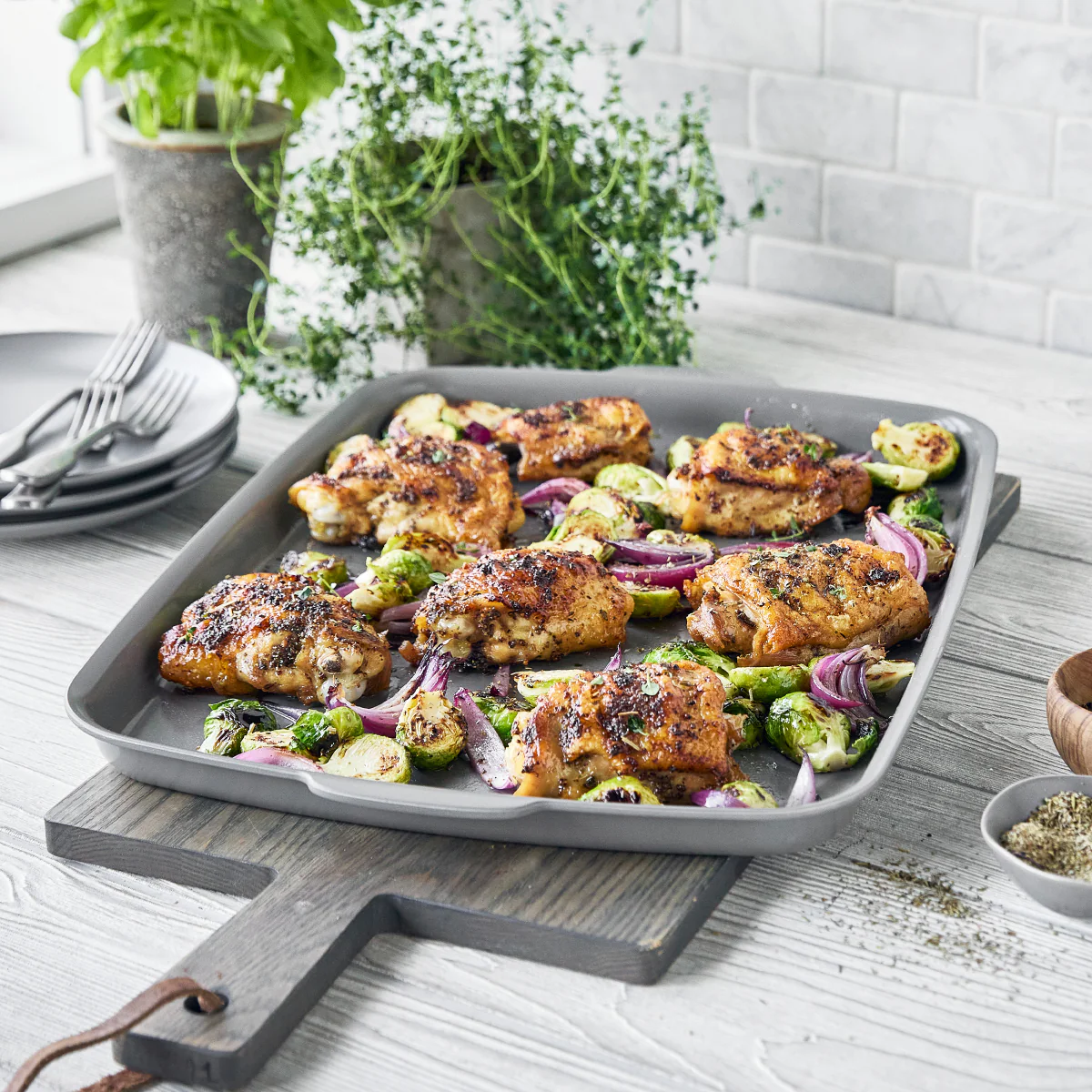 Premiere Ovenware Ceramic Nonstick 18" x 13" Half Sheet Pan Set | Gray - Image 5