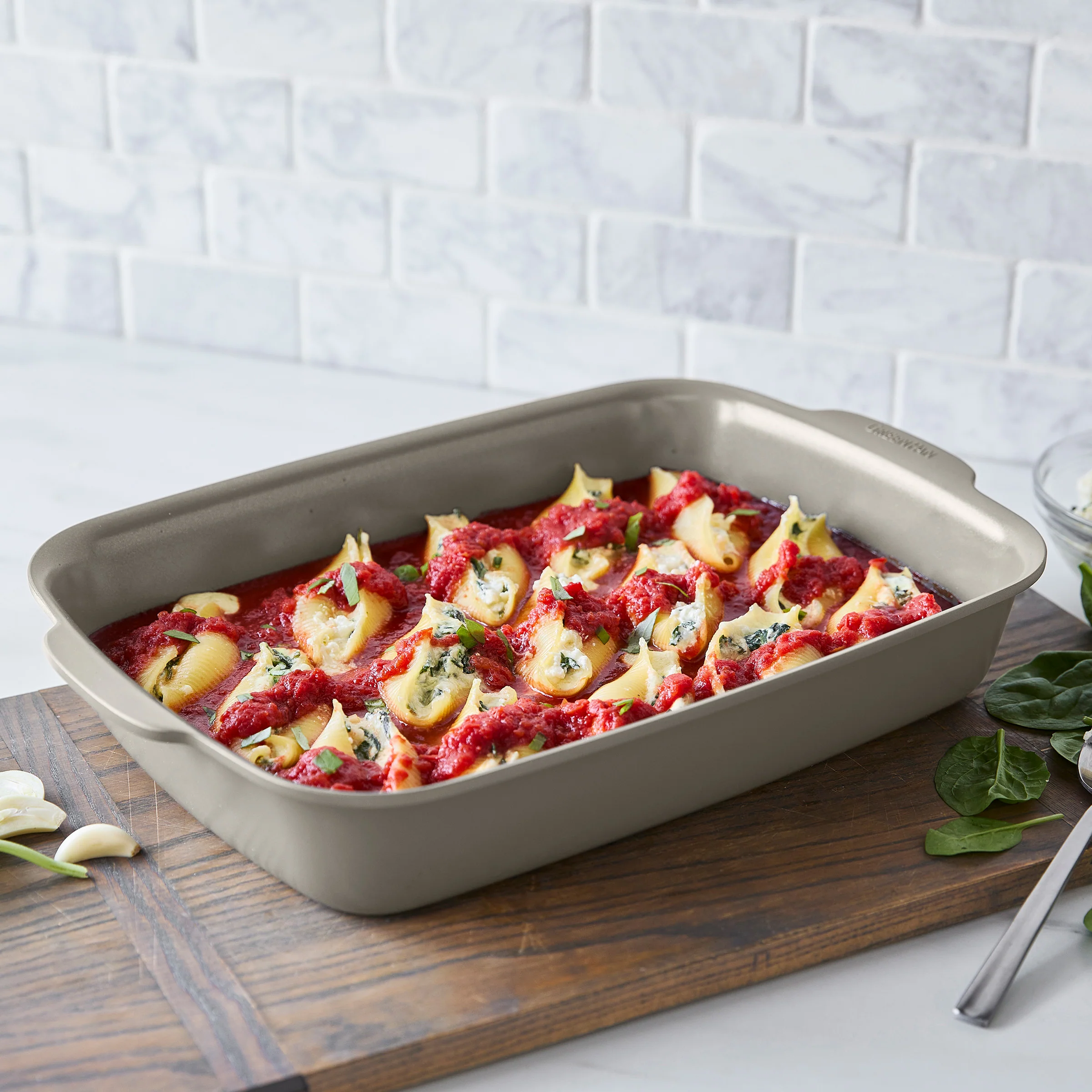 Premiere Ovenware Ceramic Nonstick 2-Piece Cake Pan Set | Taupe - Image 3