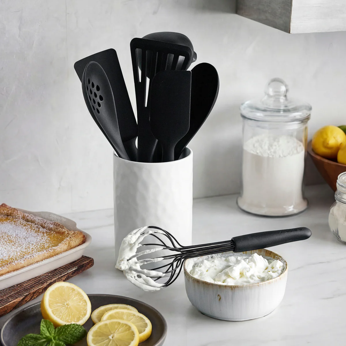 Premiere Silicone 8-Piece Utensil and Crock Set | Black - Image 3