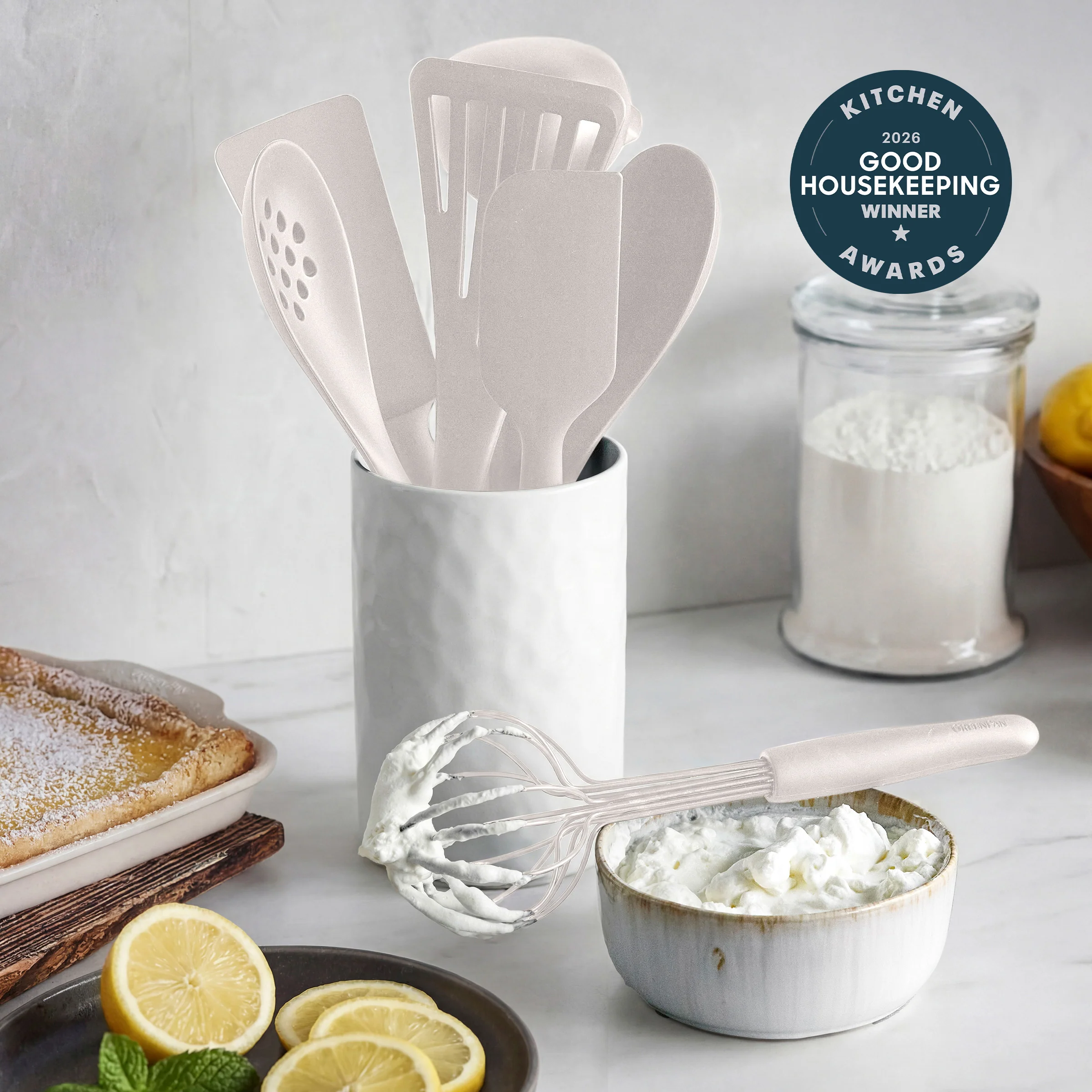 Premiere Silicone 8-Piece Utensil and Crock Set | Bisque - Image 2